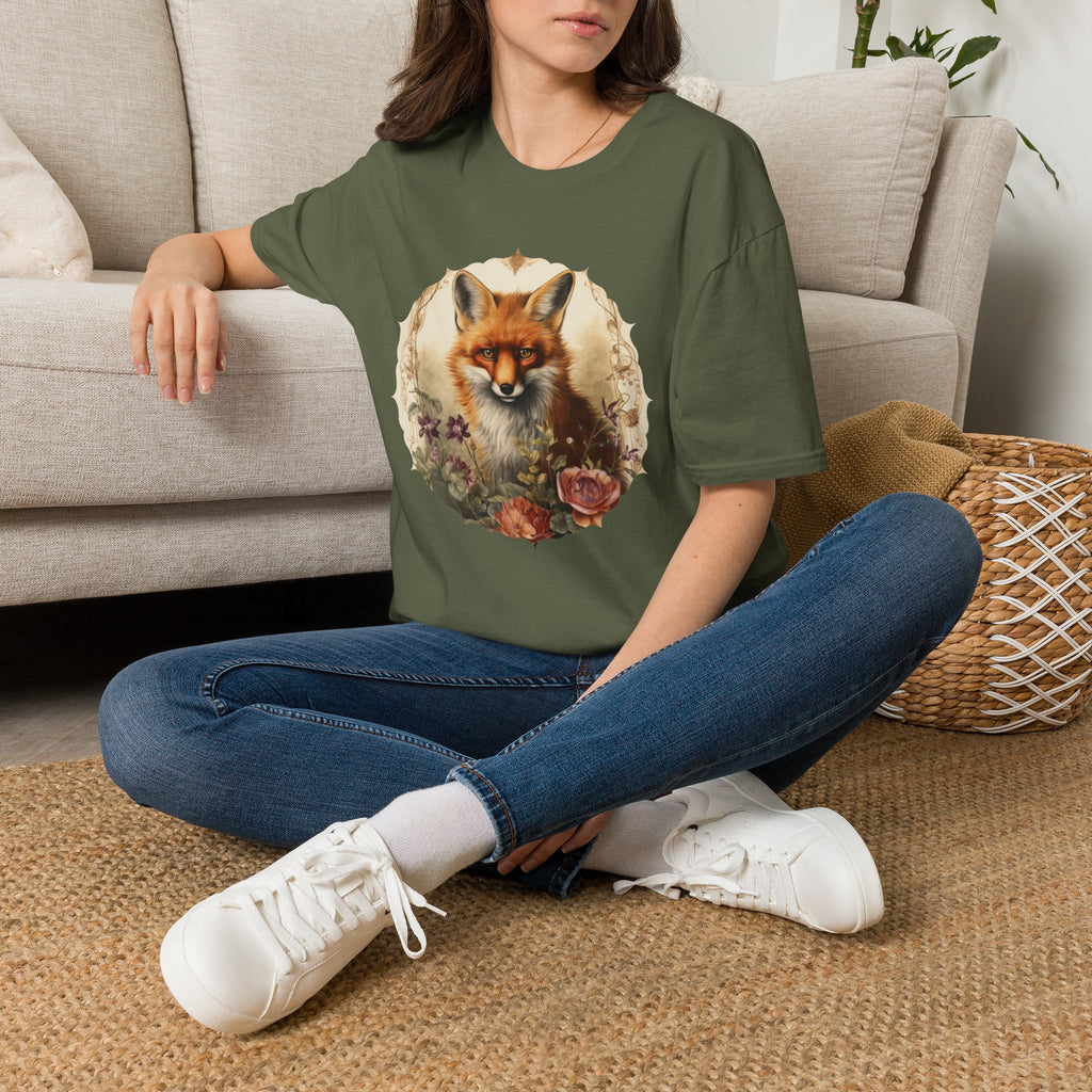 Fox Portrait T‑Shirt — Vintage Woodland Fox Graphic Tee