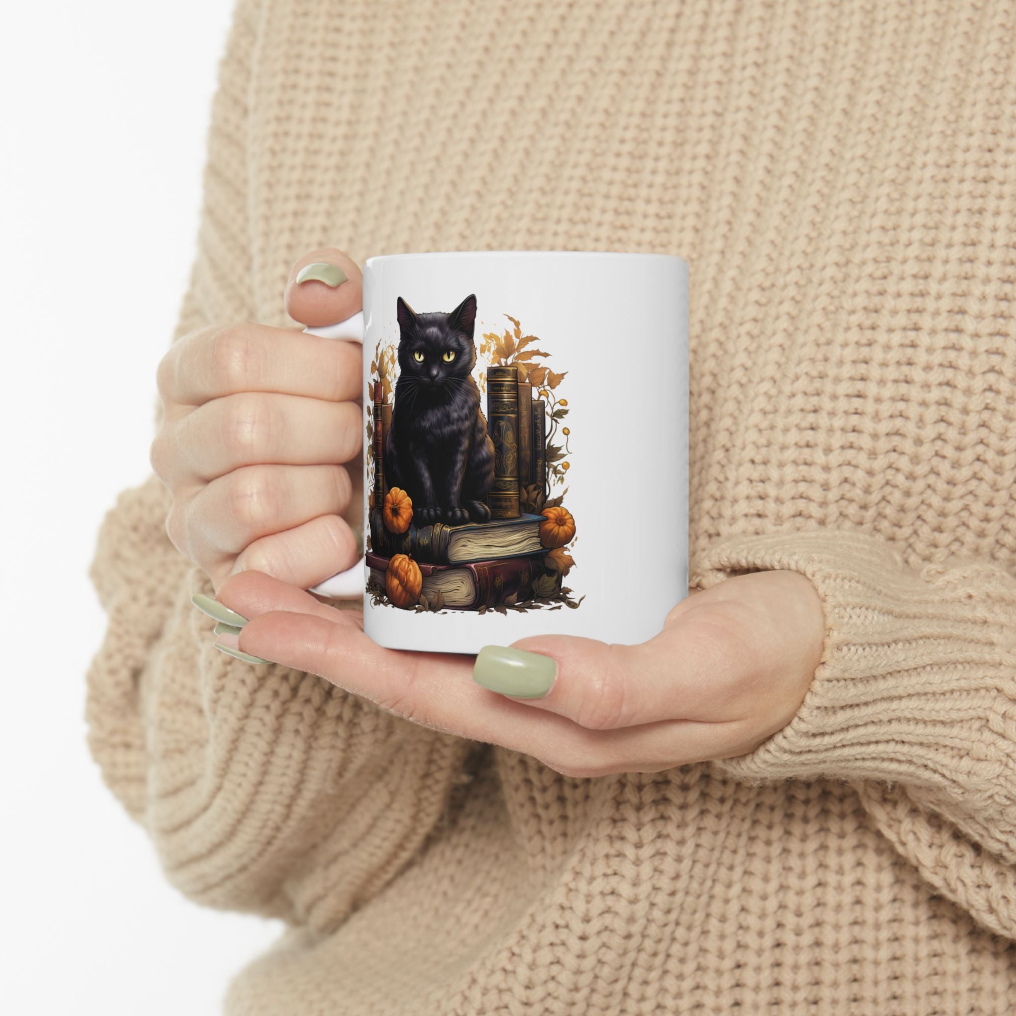 Autumn Pumpkin & Lantern Ceramic Mug — Cozy Fall Coffee Cup (11oz/15oz)
