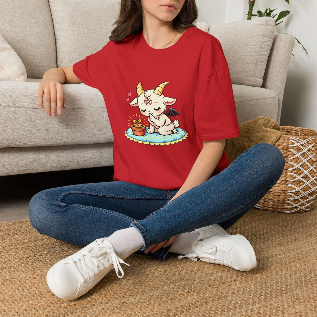 Cute Occult Baby Baphomet – Kawaii Little Bphomet Graphic Tee, Unisex Softstyle T-Shirt