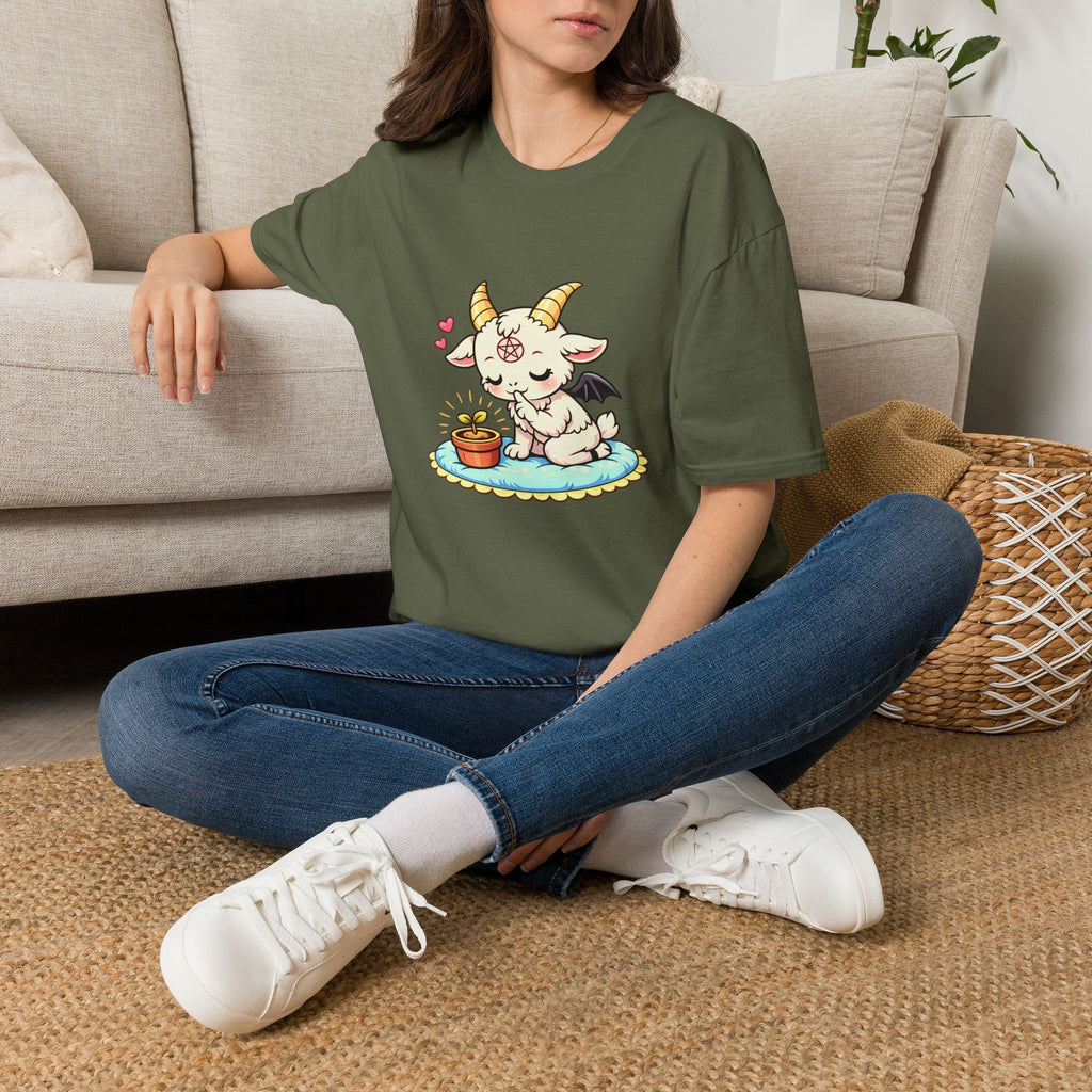 Cute Occult Baby Baphomet – Kawaii Little Bphomet Graphic Tee, Unisex Softstyle T-Shirt