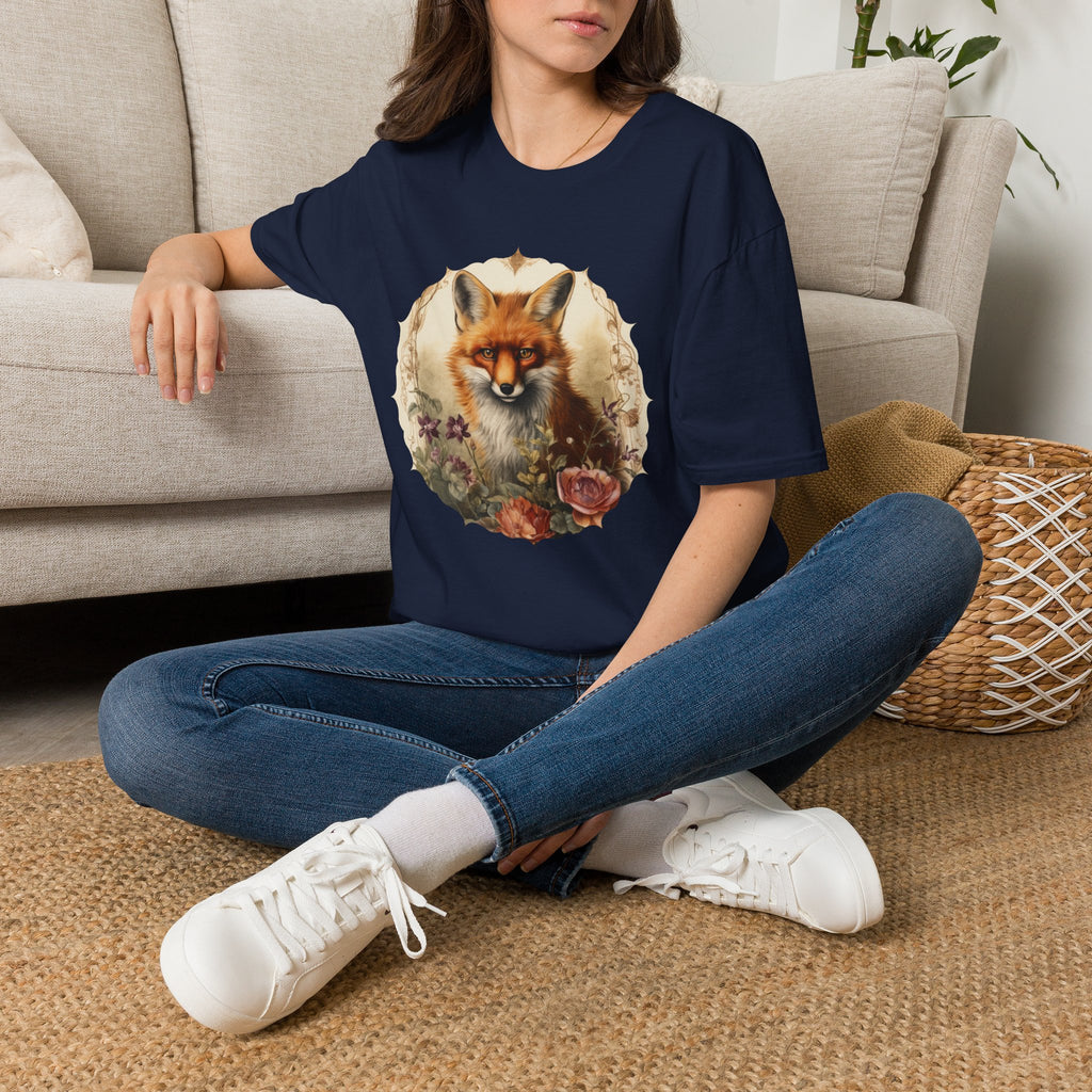 Fox Portrait T‑Shirt — Vintage Woodland Fox Graphic Tee
