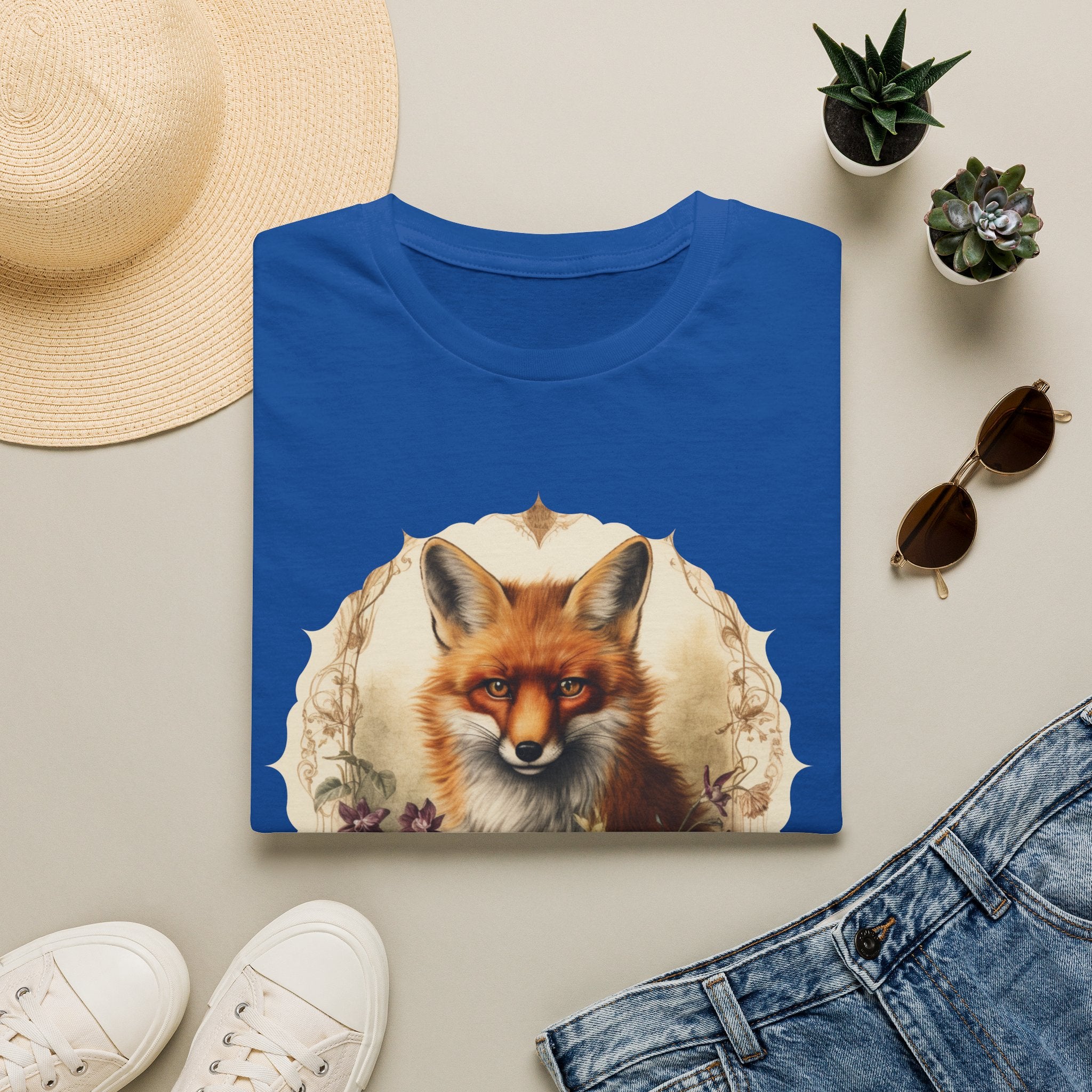 Fox Portrait T‑Shirt — Vintage Woodland Fox Graphic Tee