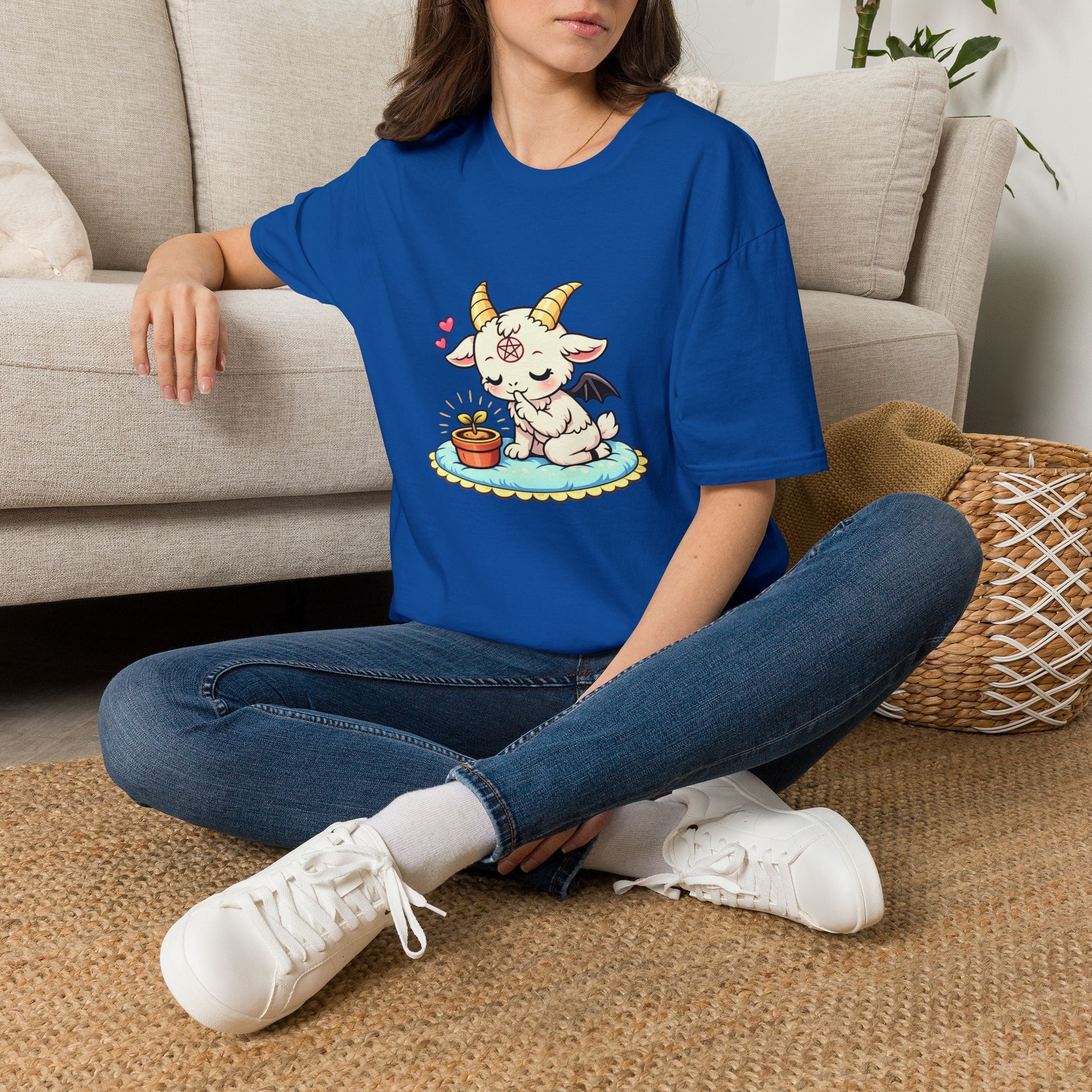 Cute Occult Baby Baphomet – Kawaii Little Bphomet Graphic Tee, Unisex Softstyle T-Shirt