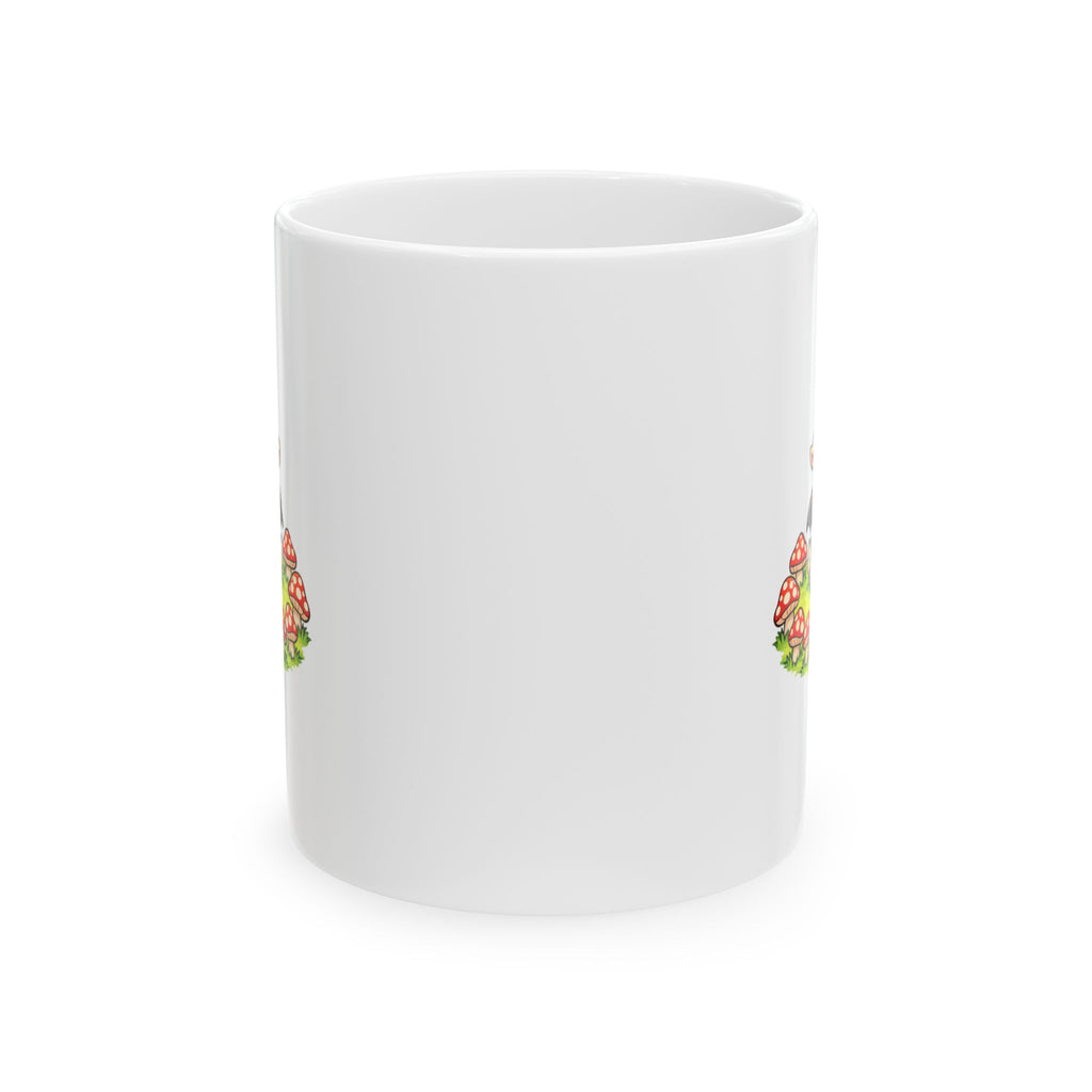 Cute Occult Baphomet Mug – Kawaii Dark Fantasy Mushroom Circle Design, Ceramic Mug, (11oz, 15oz)