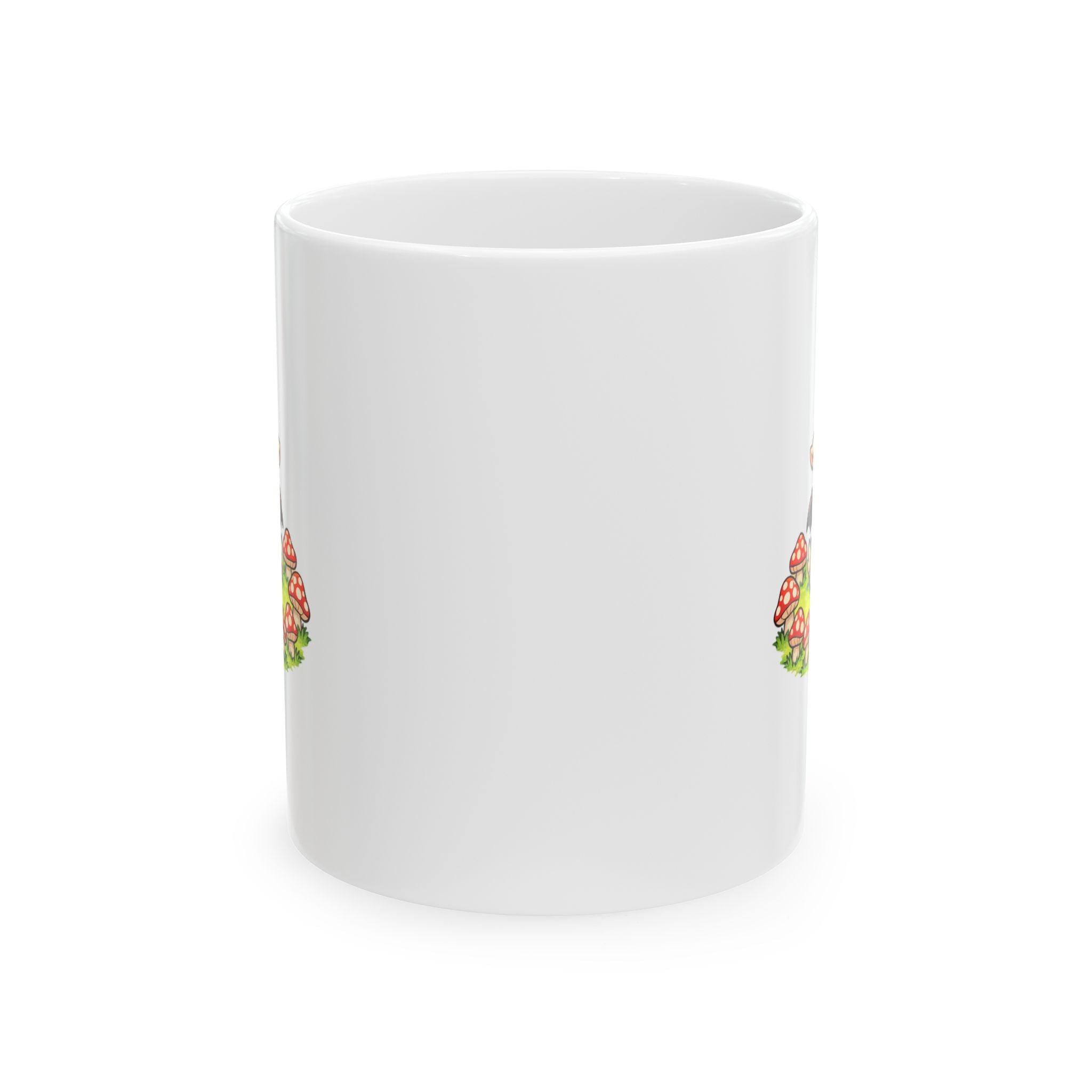 Cute Occult Baphomet Mug – Kawaii Dark Fantasy Mushroom Circle Design, Ceramic Mug, (11oz, 15oz)