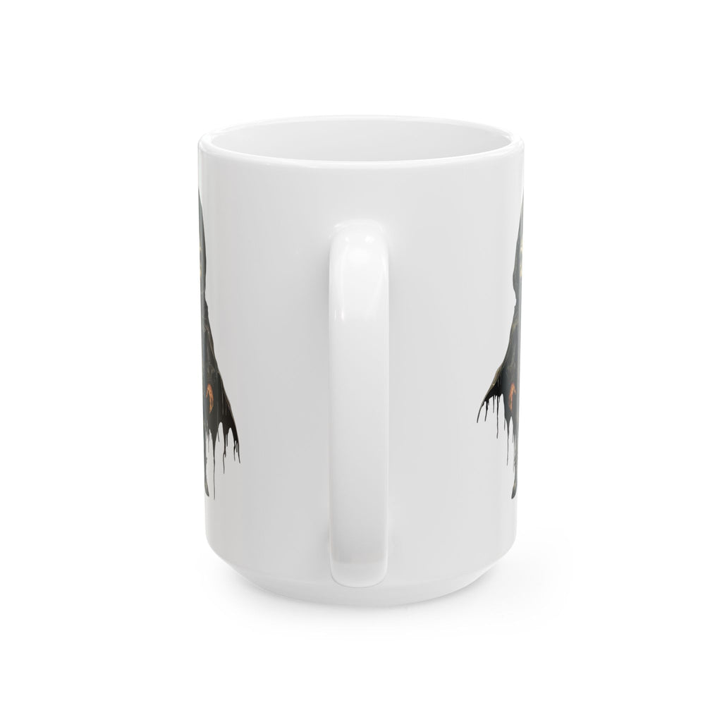 Cute Gothic Grim Reaper Doll Mug – Dark Fantasy Skeleton Character with Hooded Cloak, Ceramic Mug, (11oz, 15oz)