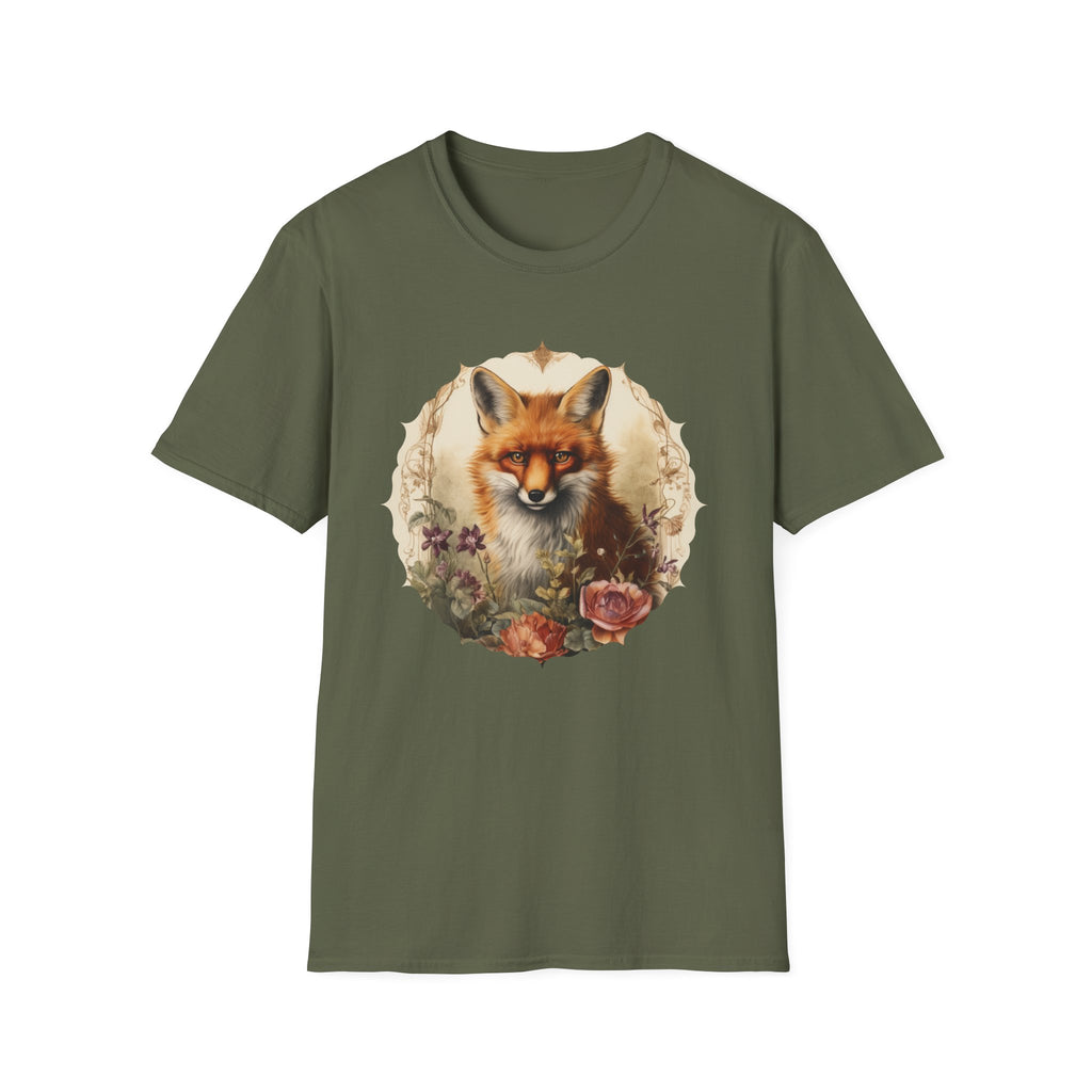 Fox Portrait T‑Shirt — Vintage Woodland Fox Graphic Tee