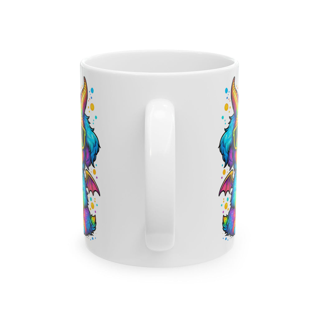 Rainbow Occult Puppy Demon Cute Gothic Kawaii Design, Ceramic Mug, (11oz, 15oz)
