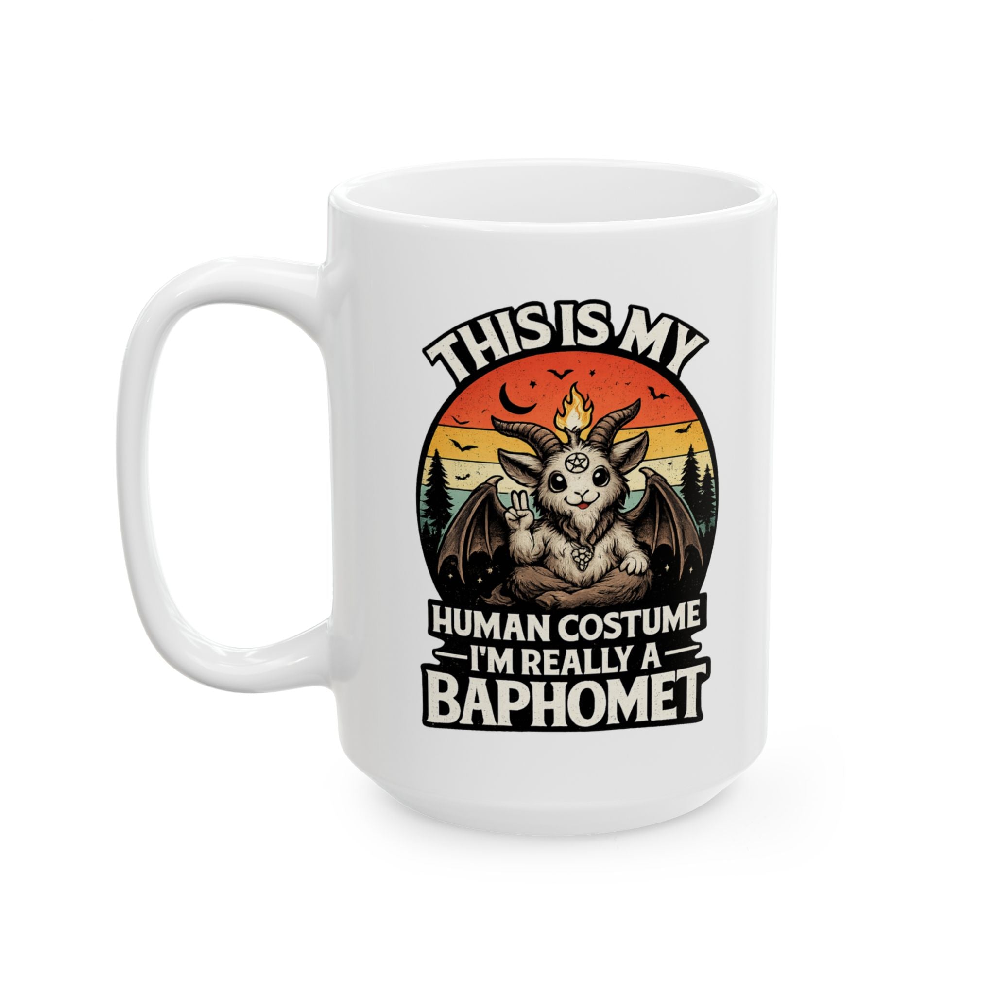 This Is My Human Costume I’m Really a Baphomet Cute Gothic Retro Design Ceramic Mug, (11oz, 15oz)