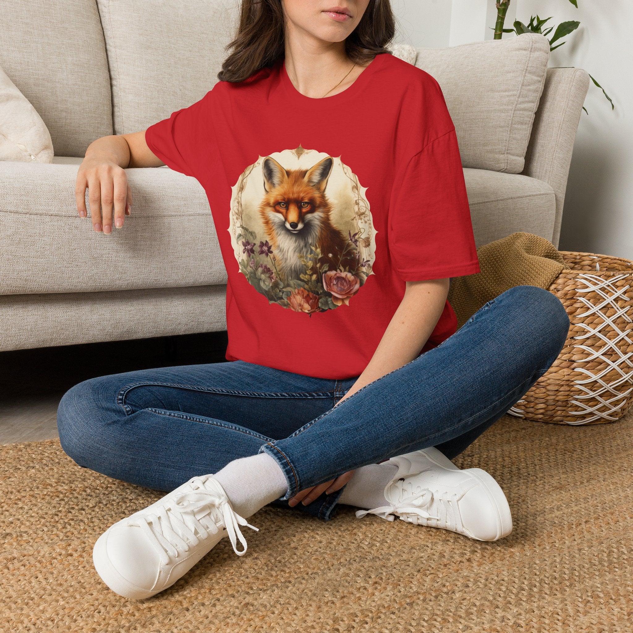 Fox Portrait T‑Shirt — Vintage Woodland Fox Graphic Tee