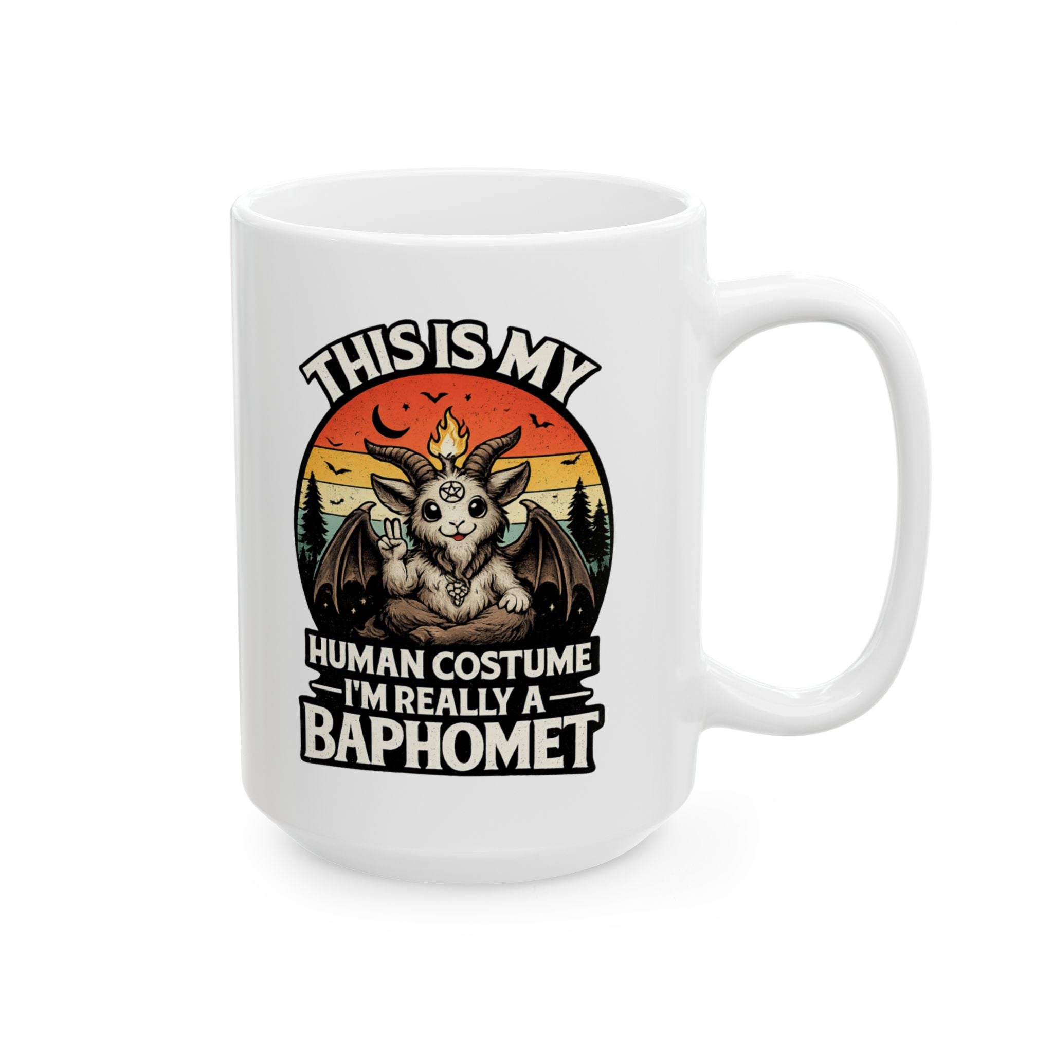 This Is My Human Costume I’m Really a Baphomet Cute Gothic Retro Design Ceramic Mug, (11oz, 15oz)