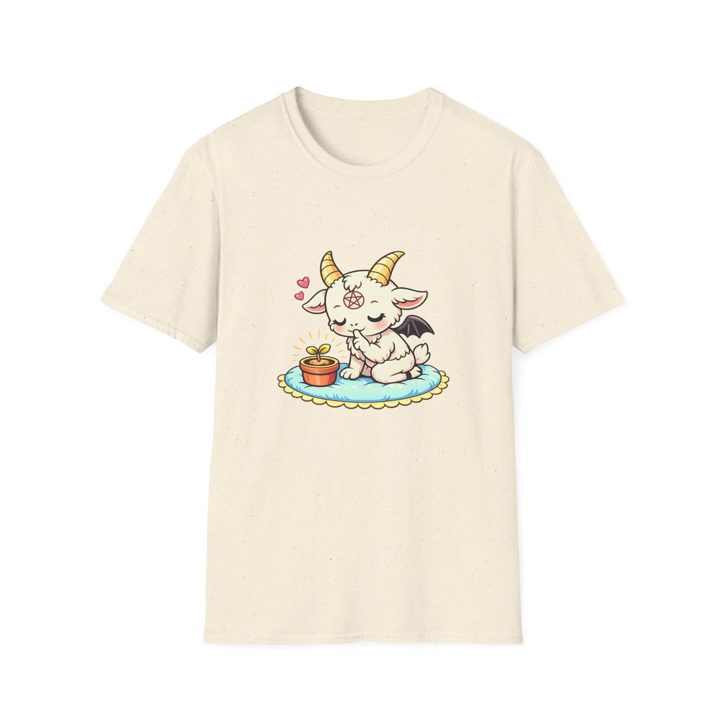 Cute Occult Baby Baphomet – Kawaii Little Bphomet Graphic Tee, Unisex Softstyle T-Shirt