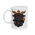 Cute Goat Mug with Candle Illustration — Funny Animal Ceramic Coffee Cup (11oz, 15oz)