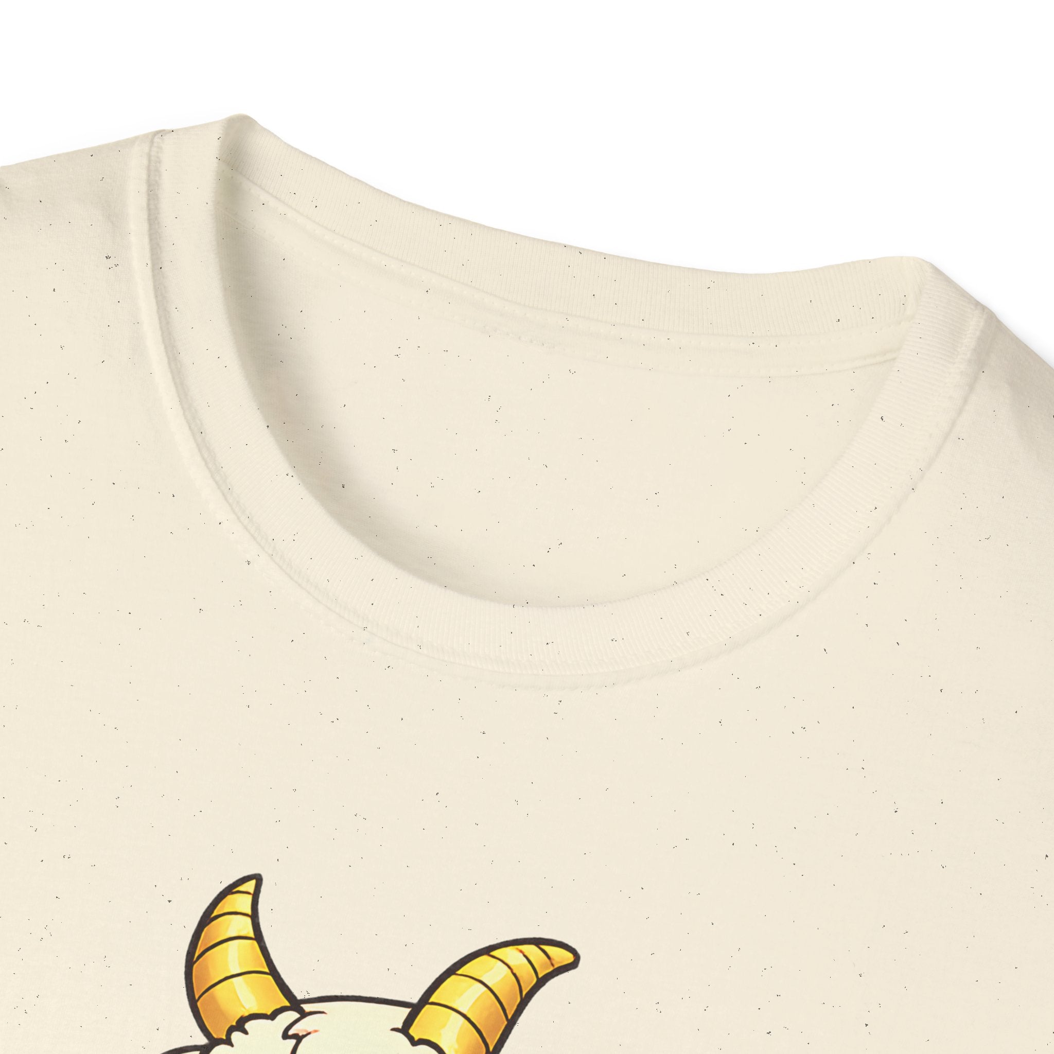 Cute Occult Baby Goat T-Shirt – Kawaii Dark Fantasy Mushroom Circle Design, Unisex Softstyle T-Shirt