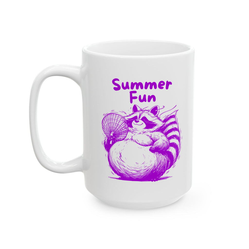 Cute Raccoon, Cartoon Animal Design,Ceramic Mug, (11oz, 15oz)