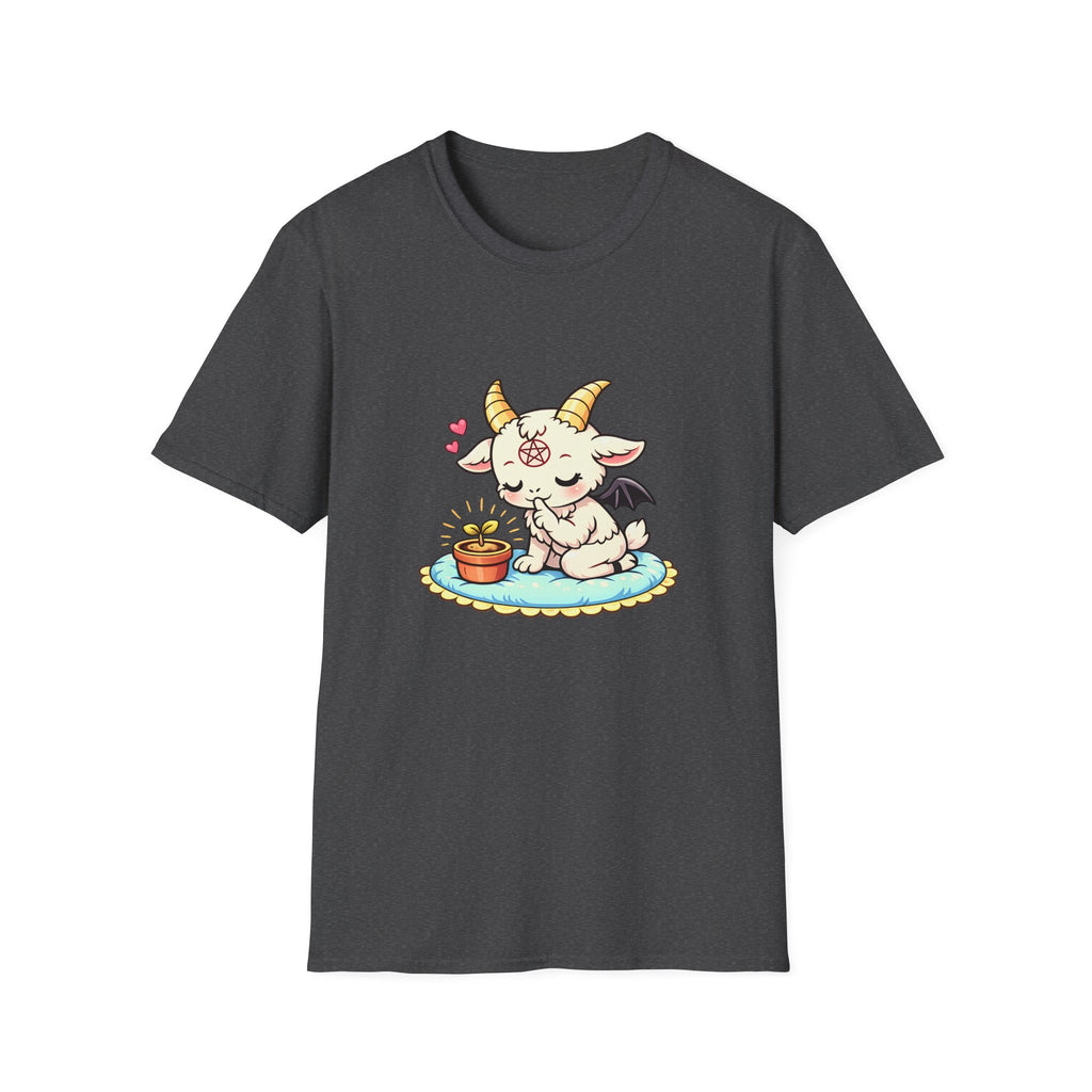 Cute Occult Baby Baphomet – Kawaii Little Bphomet Graphic Tee, Unisex Softstyle T-Shirt