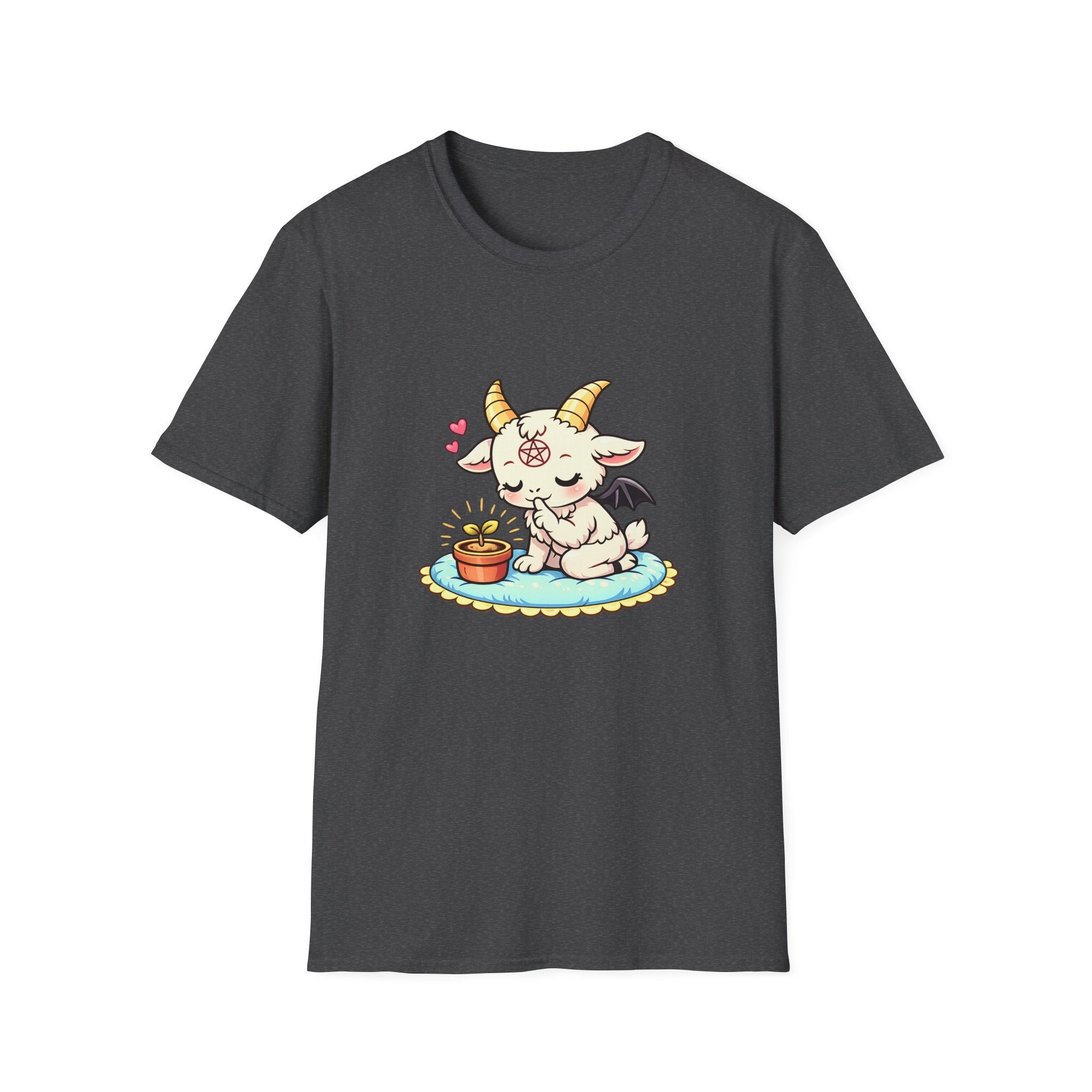 Cute Occult Baby Baphomet – Kawaii Little Bphomet Graphic Tee, Unisex Softstyle T-Shirt