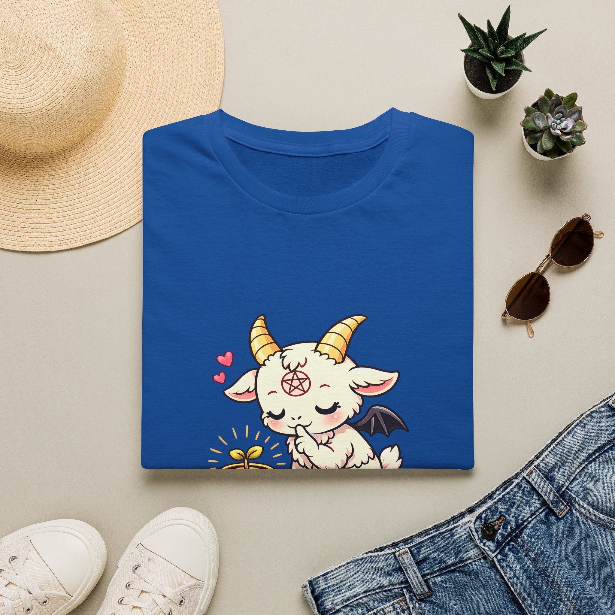 Cute Occult Baby Baphomet – Kawaii Little Bphomet Graphic Tee, Unisex Softstyle T-Shirt