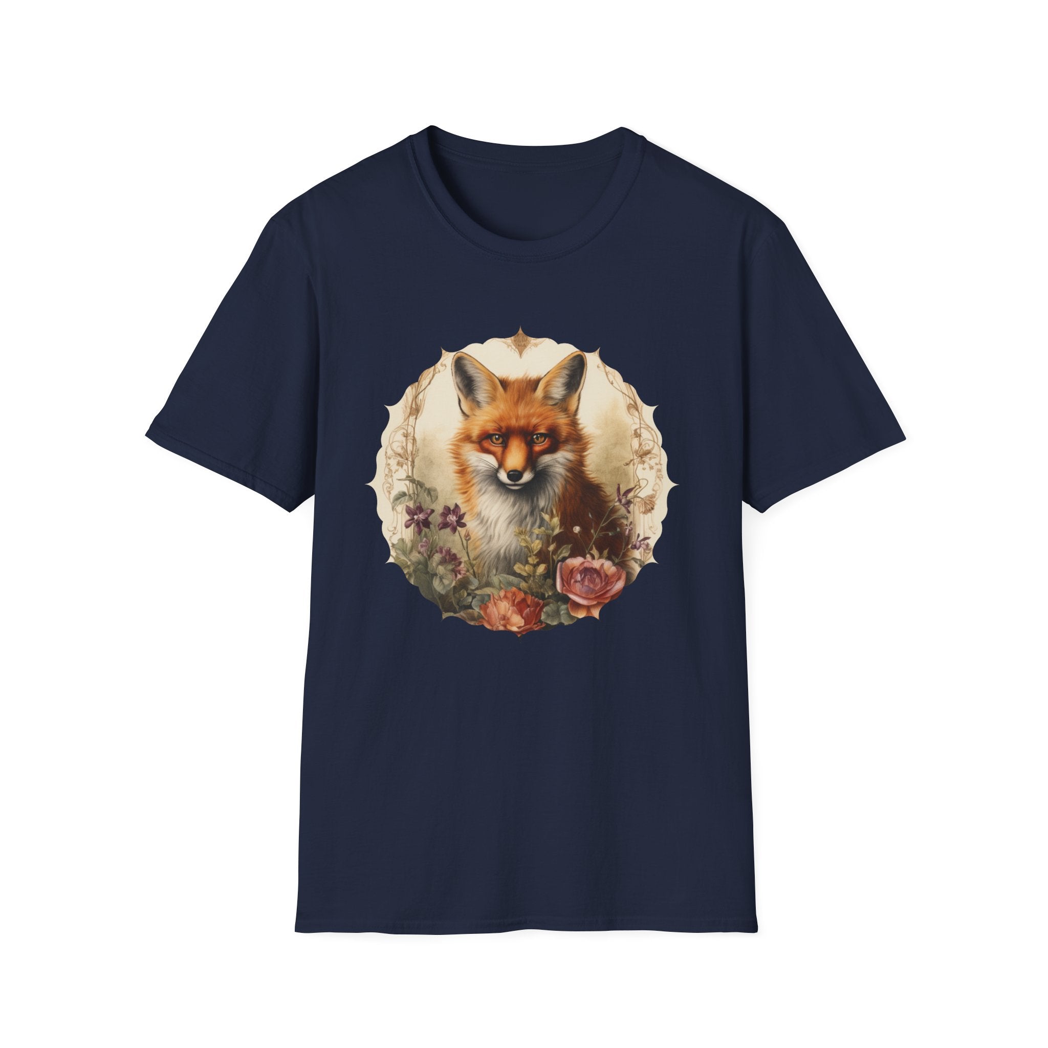 Fox Portrait T‑Shirt — Vintage Woodland Fox Graphic Tee