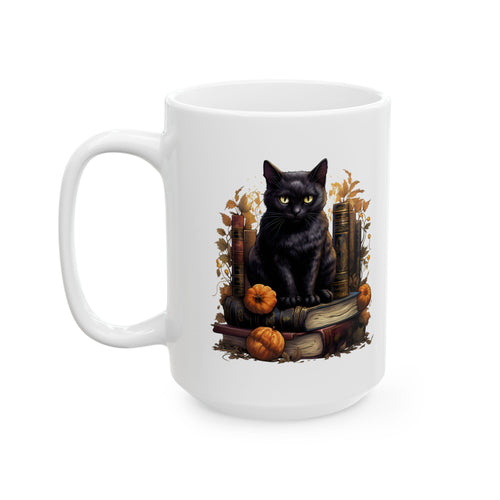 Autumn Pumpkin & Lantern Ceramic Mug — Cozy Fall Coffee Cup (11oz/15oz)
