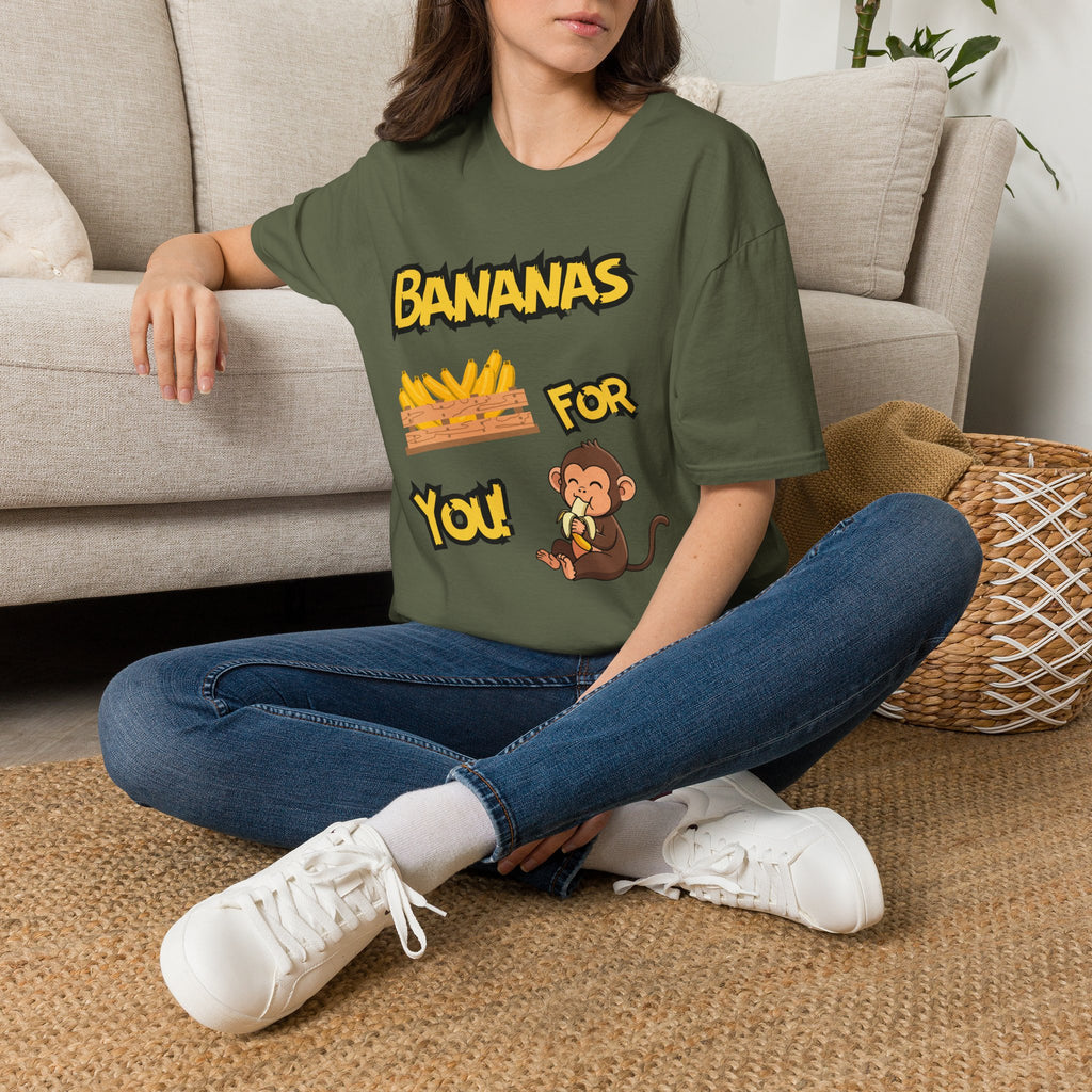 Bananas For You T-Shirt — Cute Monkey & Banana Crate Graphic Tee