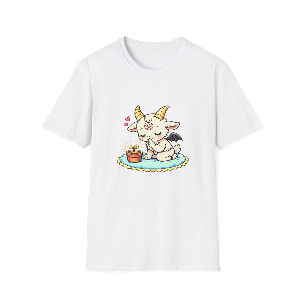 Cute Occult Baby Baphomet – Kawaii Little Bphomet Graphic Tee, Unisex Softstyle T-Shirt