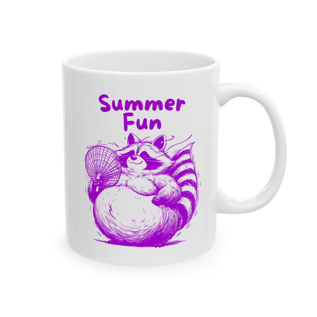 Cute Raccoon, Cartoon Animal Design,Ceramic Mug, (11oz, 15oz)