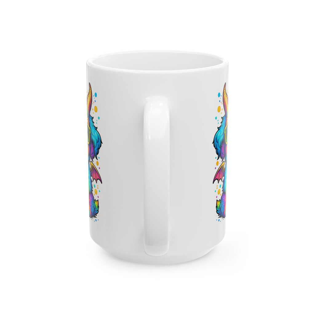 Rainbow Occult Puppy Demon Cute Gothic Kawaii Design, Ceramic Mug, (11oz, 15oz)