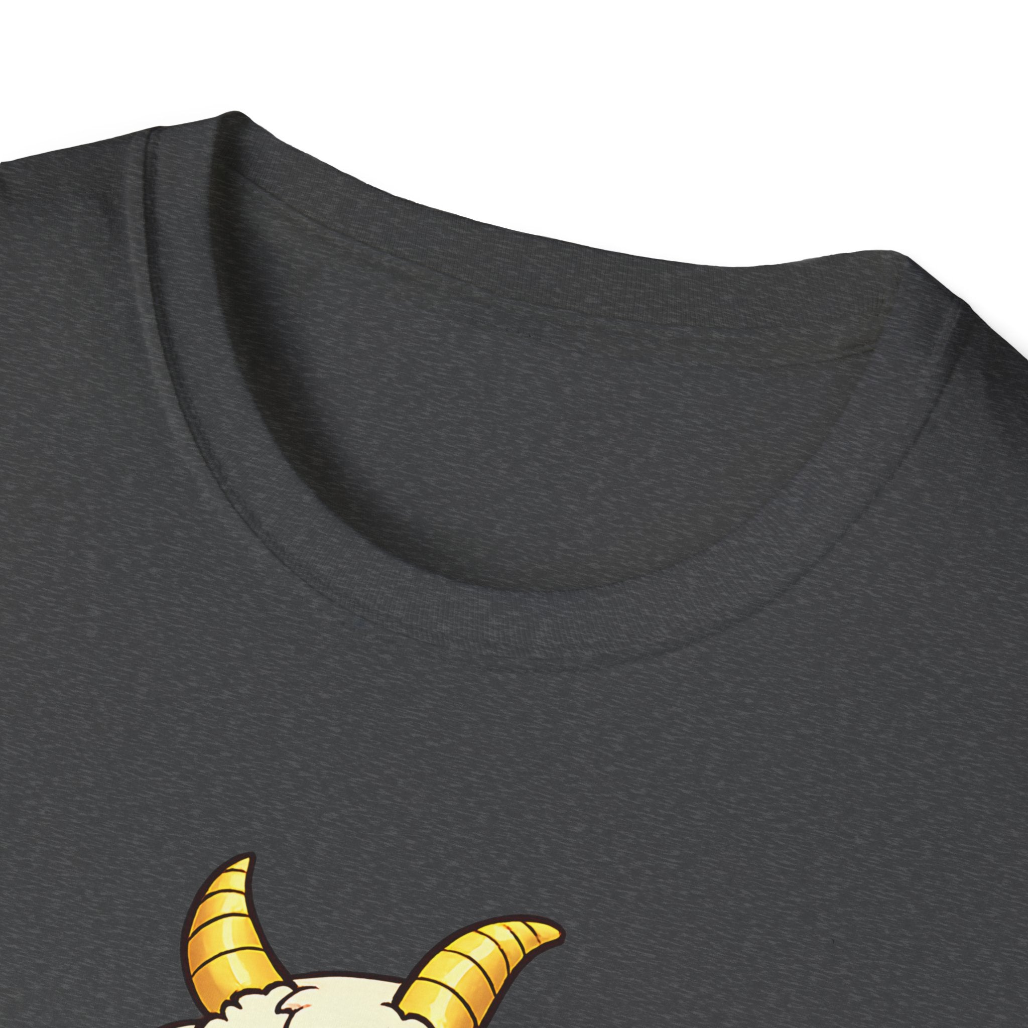 Cute Occult Baby Goat T-Shirt – Kawaii Dark Fantasy Mushroom Circle Design, Unisex Softstyle T-Shirt