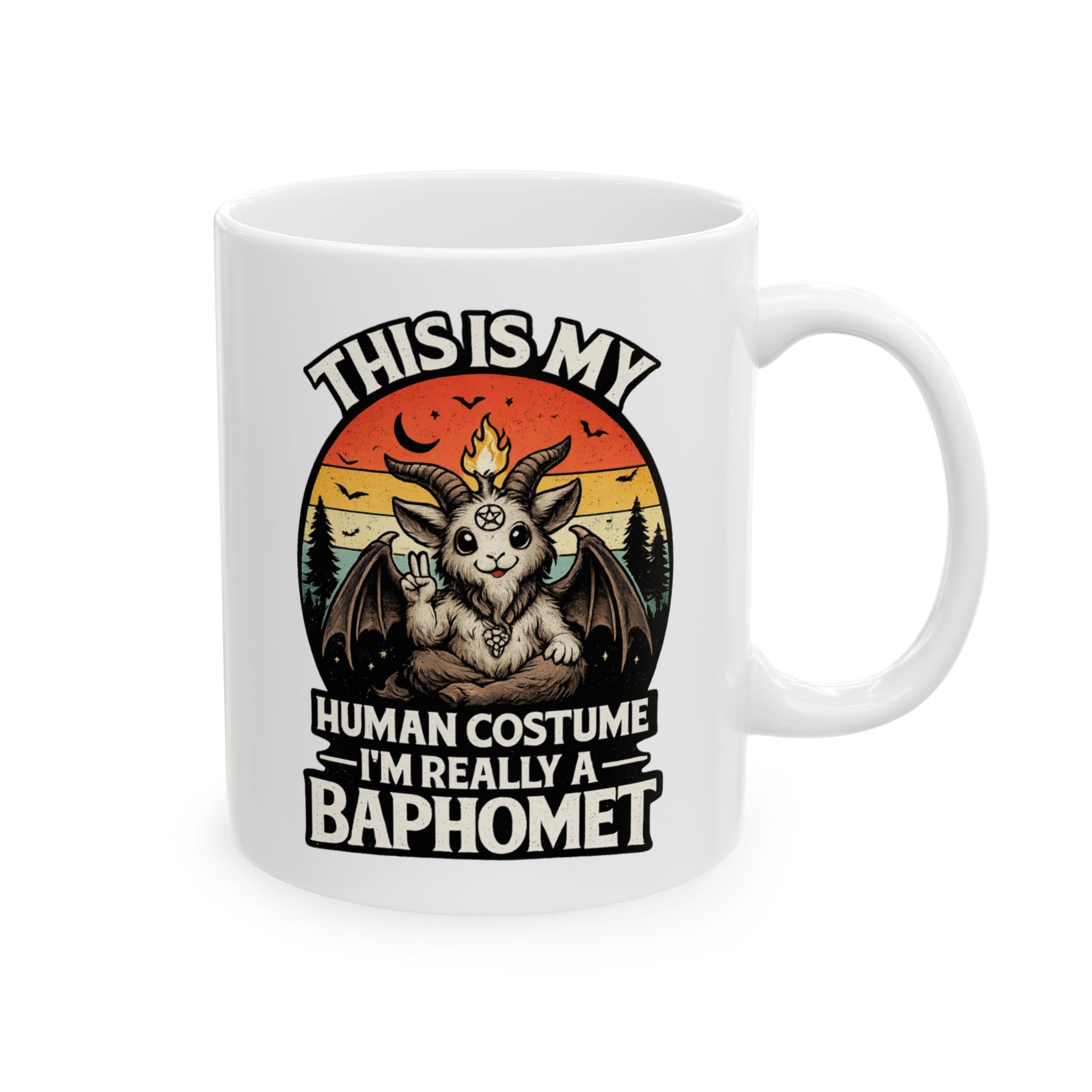 This Is My Human Costume I’m Really a Baphomet Cute Gothic Retro Design Ceramic Mug, (11oz, 15oz)
