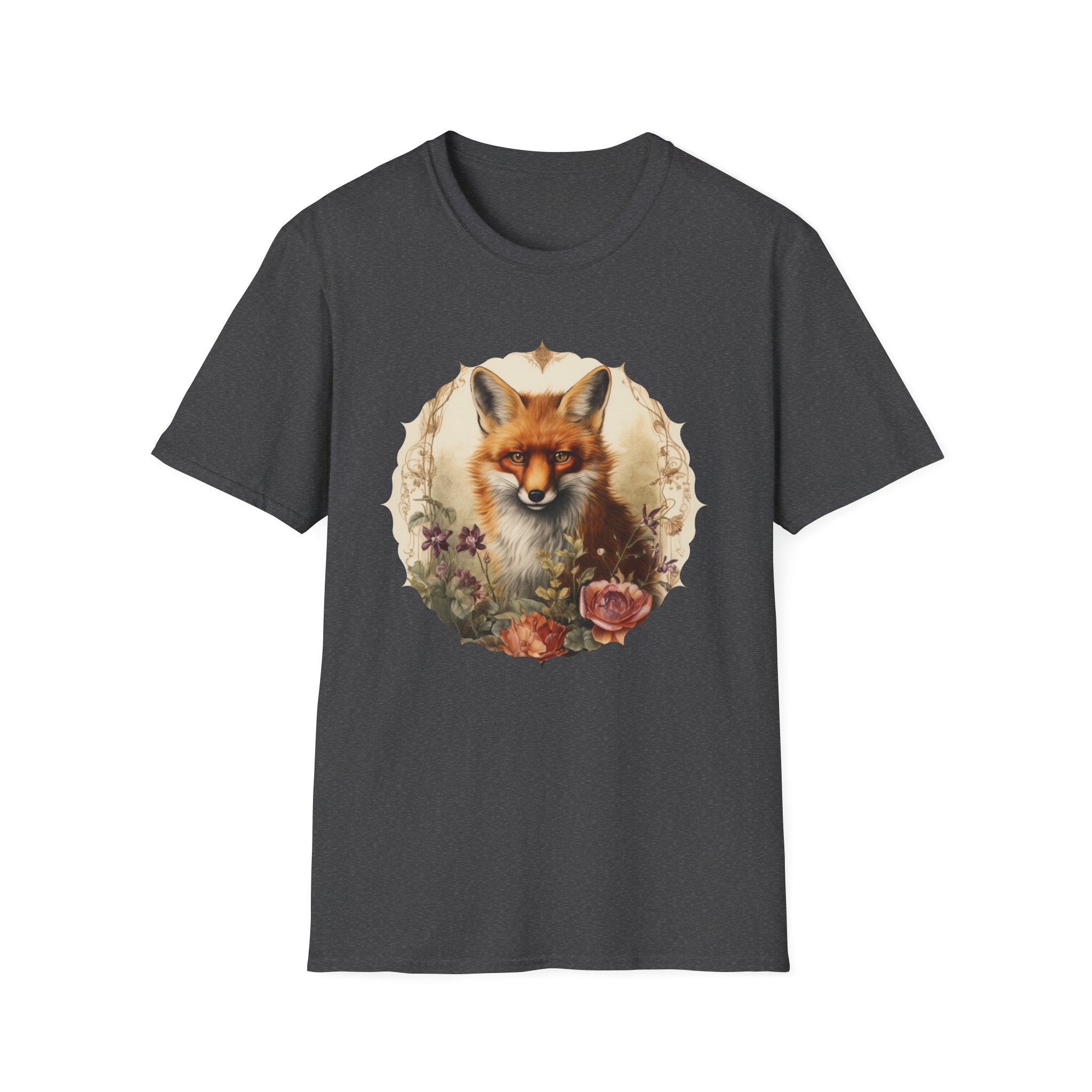 Fox Portrait T‑Shirt — Vintage Woodland Fox Graphic Tee