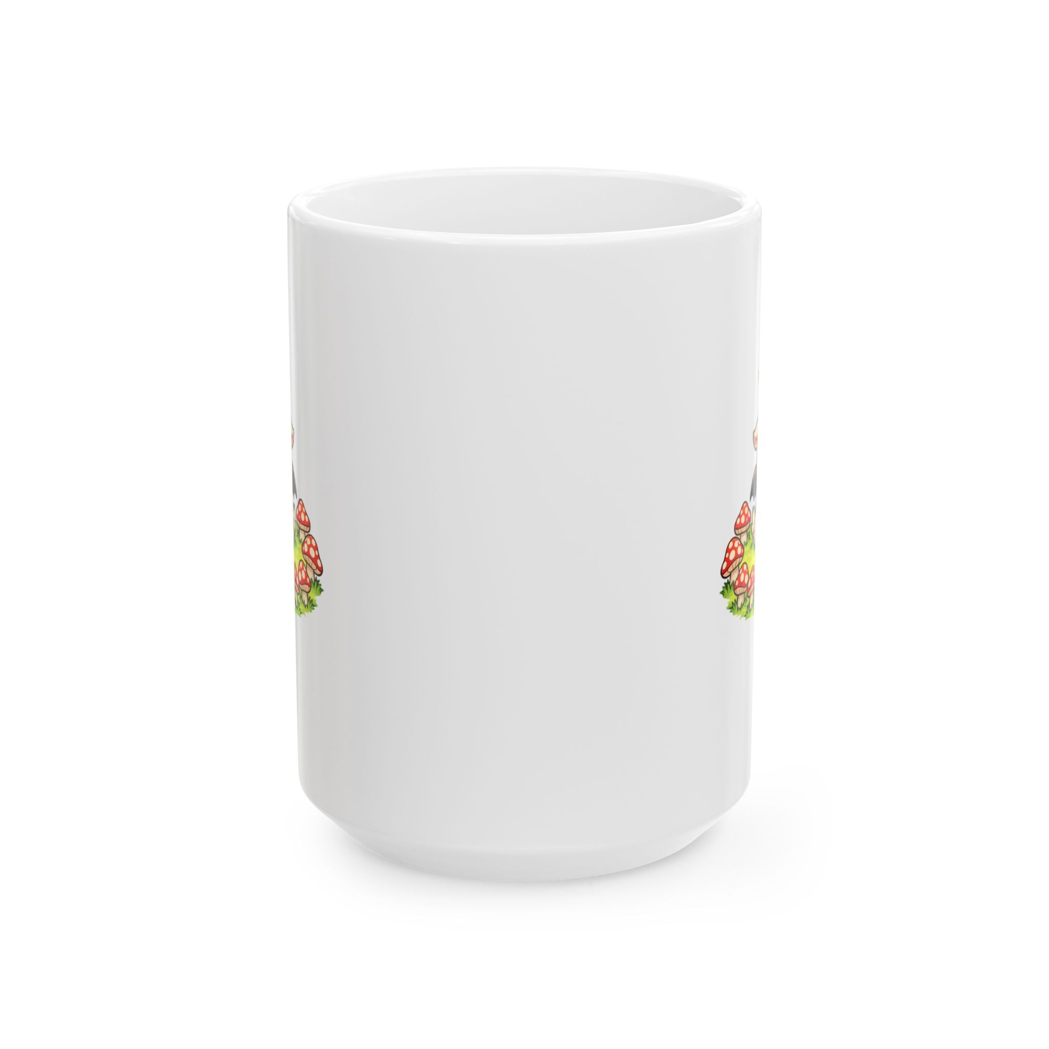 Cute Occult Baphomet Mug – Kawaii Dark Fantasy Mushroom Circle Design, Ceramic Mug, (11oz, 15oz)