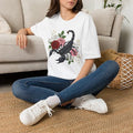 Scorpion & Roses T-Shirt — Gothic Floral Scorpio Tee