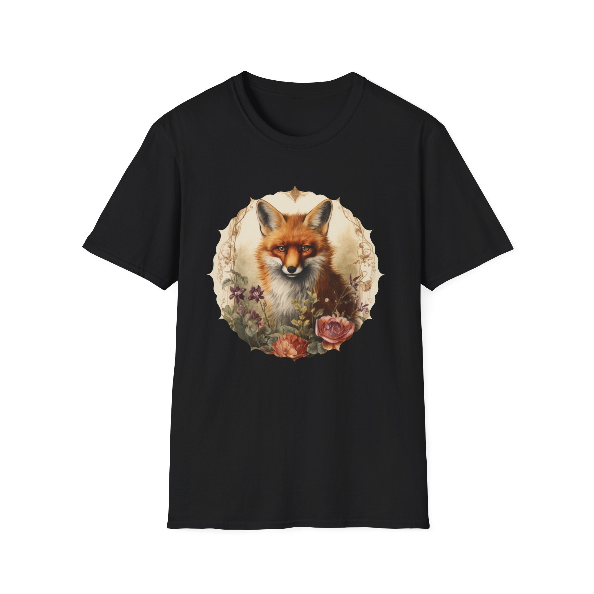 Fox Portrait T‑Shirt — Vintage Woodland Fox Graphic Tee