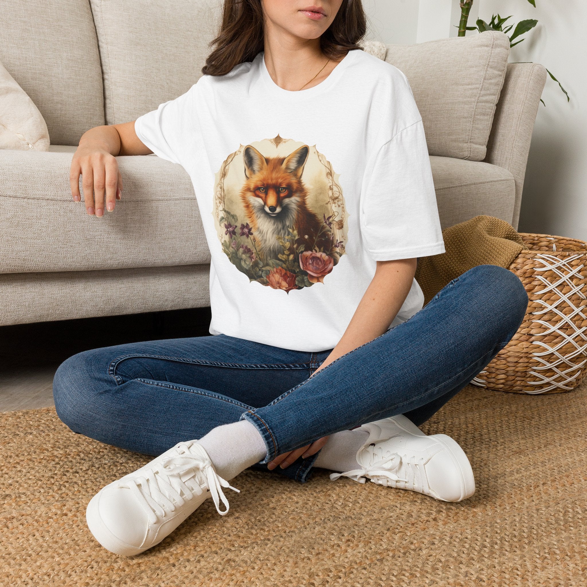 Fox Portrait T‑Shirt — Vintage Woodland Fox Graphic Tee