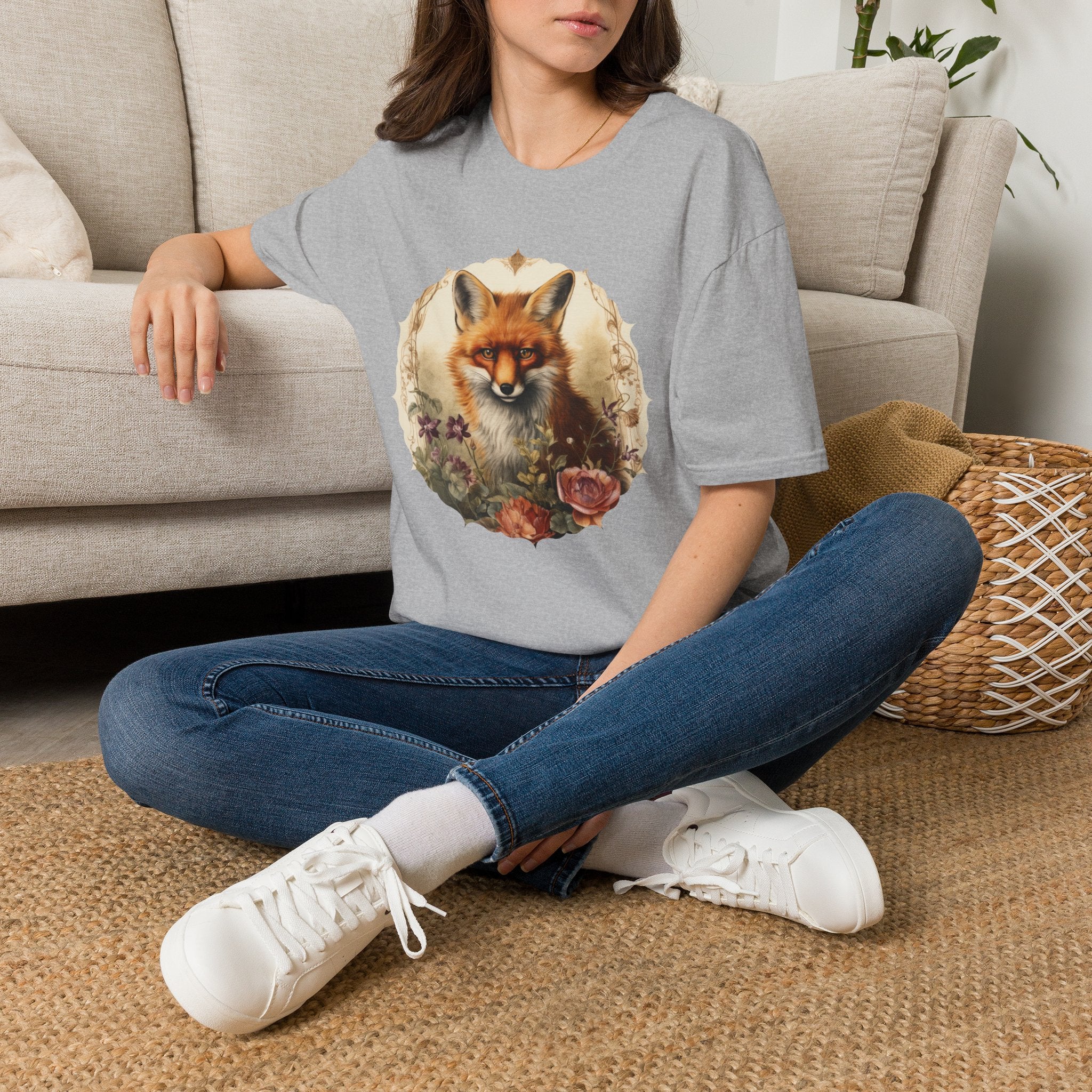 Fox Portrait T‑Shirt — Vintage Woodland Fox Graphic Tee