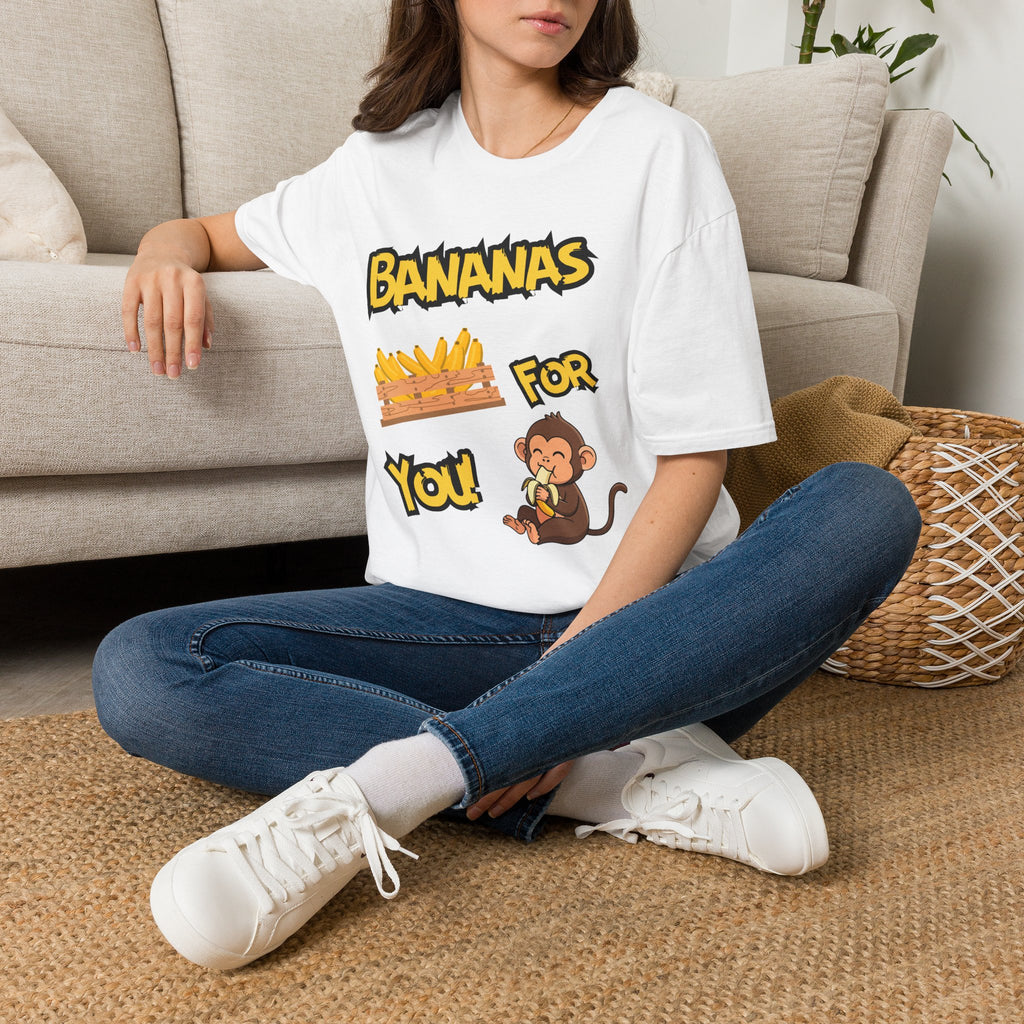 Bananas For You T-Shirt — Cute Monkey & Banana Crate Graphic Tee