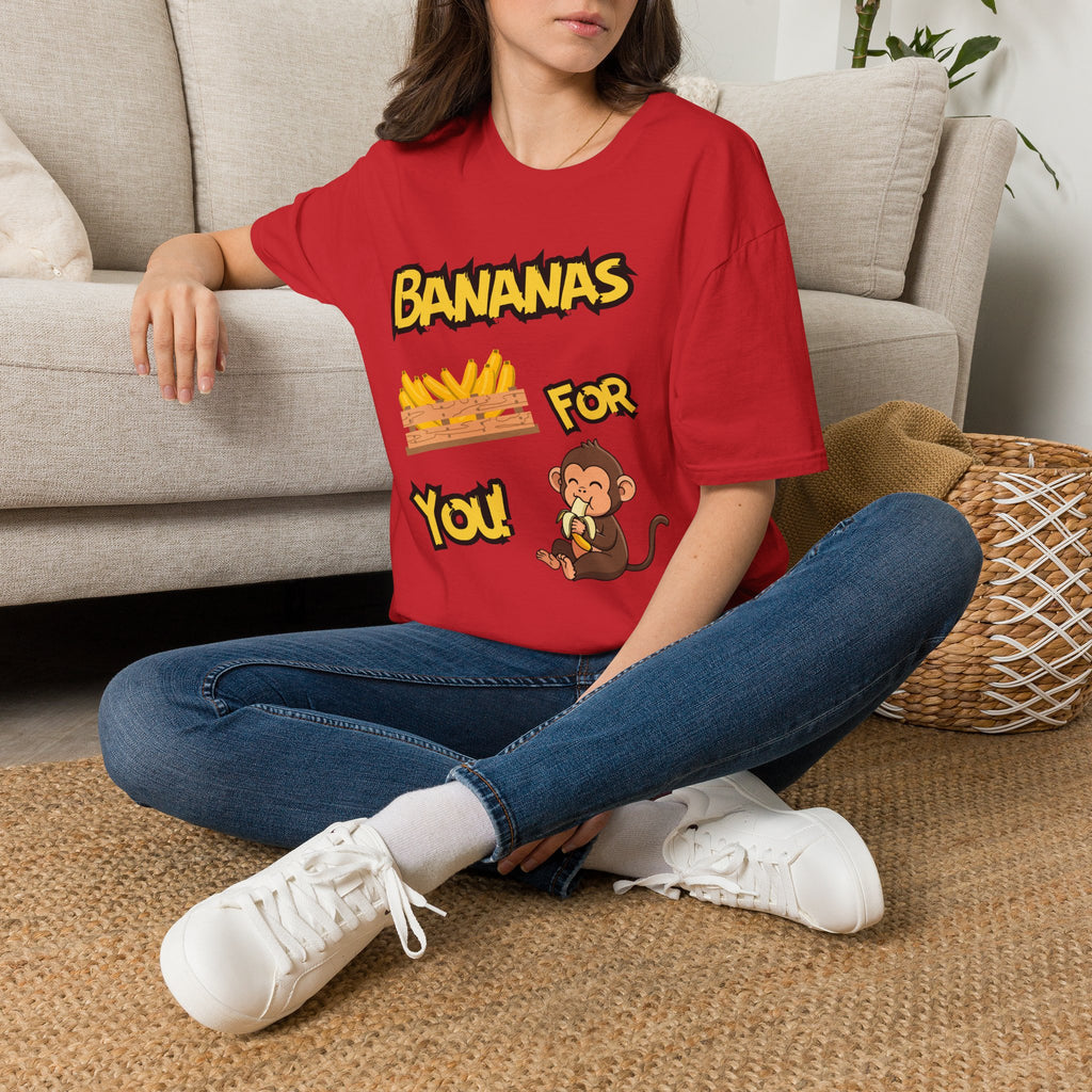 Bananas For You T-Shirt — Cute Monkey & Banana Crate Graphic Tee