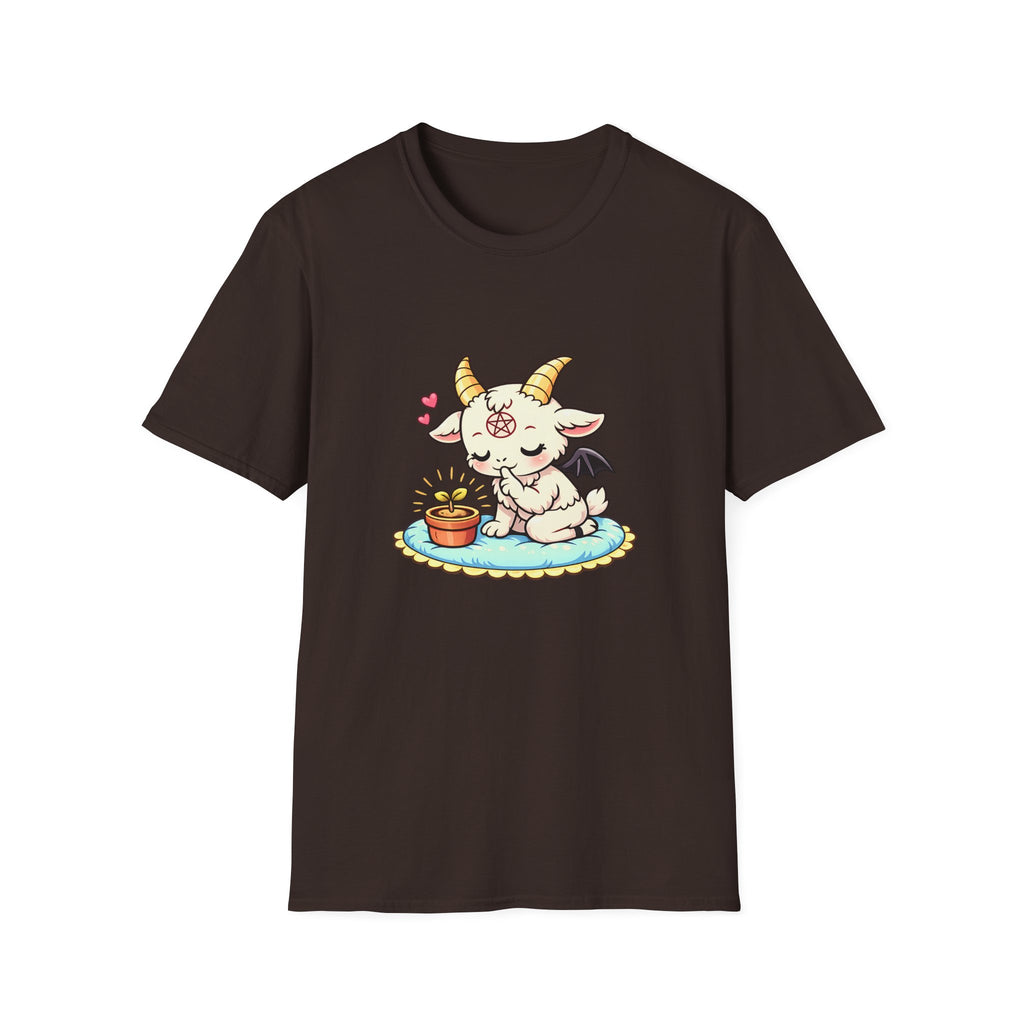 Cute Occult Baby Baphomet – Kawaii Little Bphomet Graphic Tee, Unisex Softstyle T-Shirt