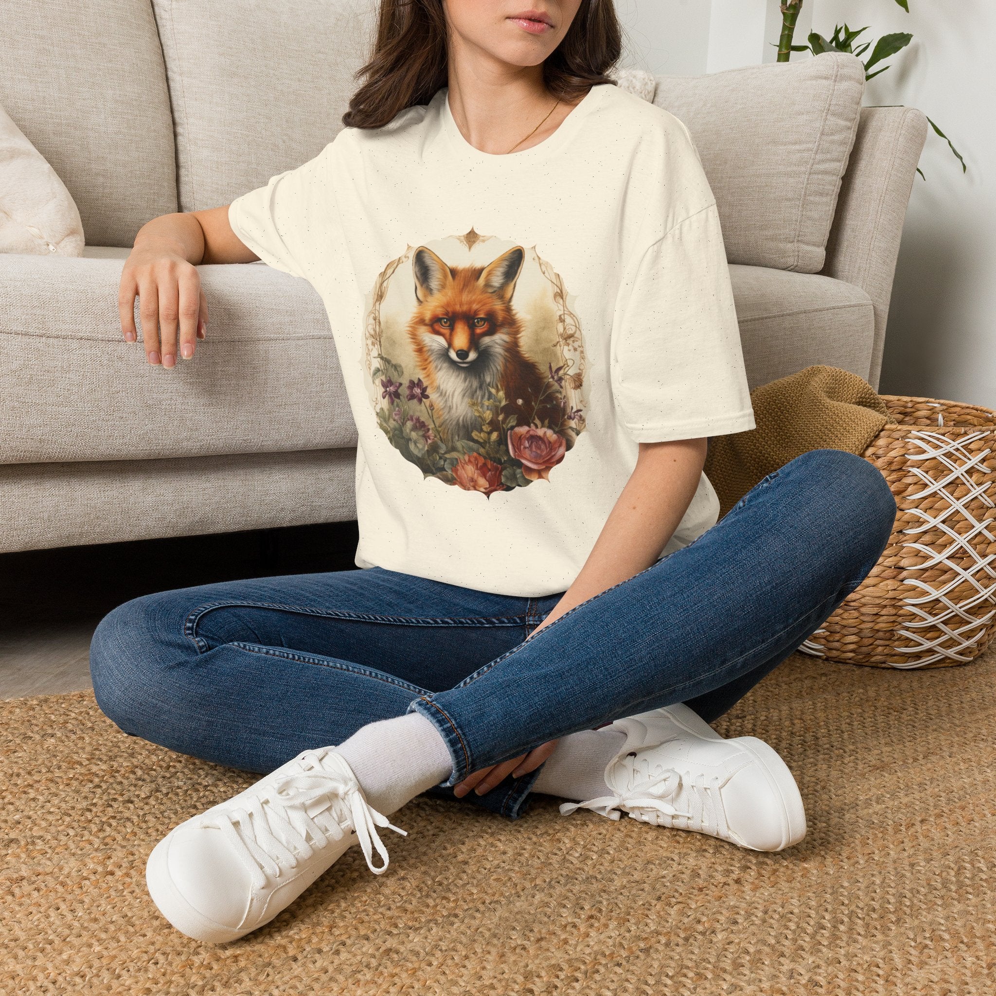 Fox Portrait T‑Shirt — Vintage Woodland Fox Graphic Tee