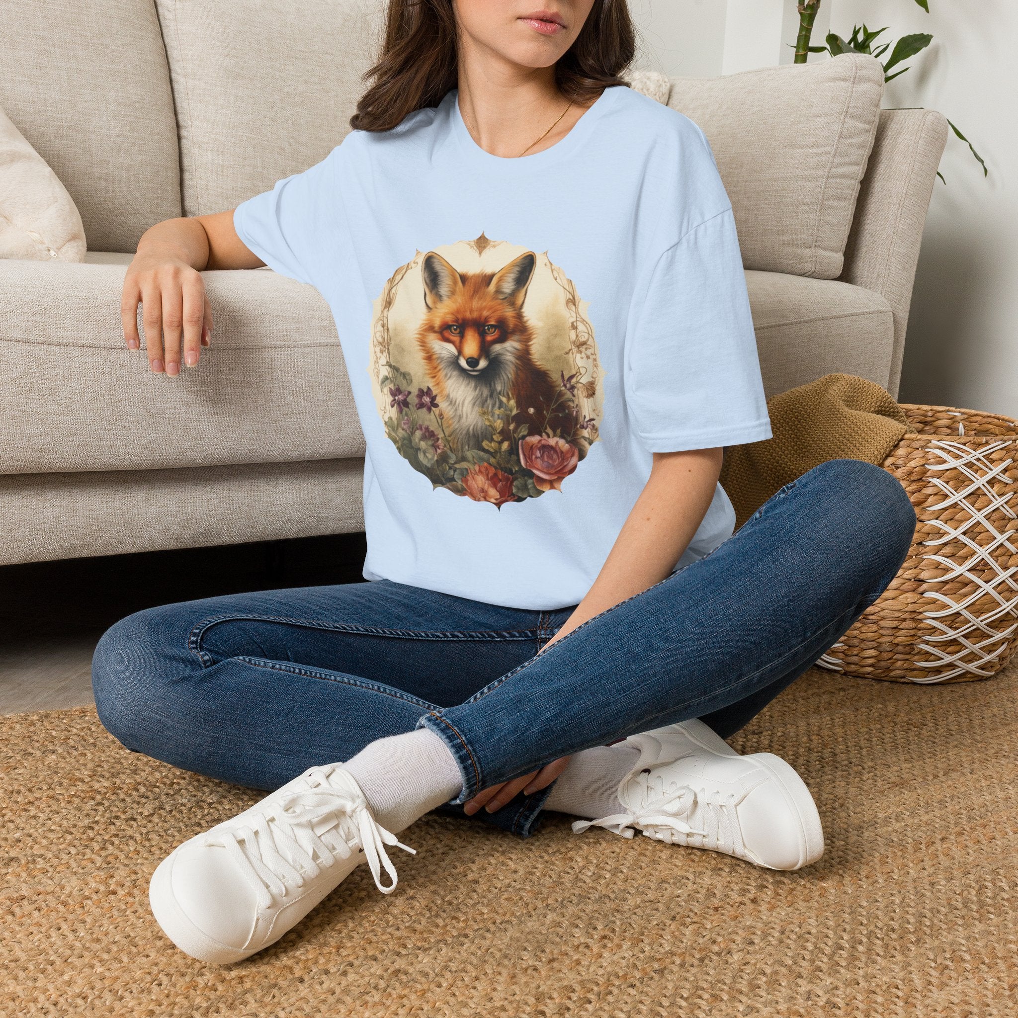 Fox Portrait T‑Shirt — Vintage Woodland Fox Graphic Tee