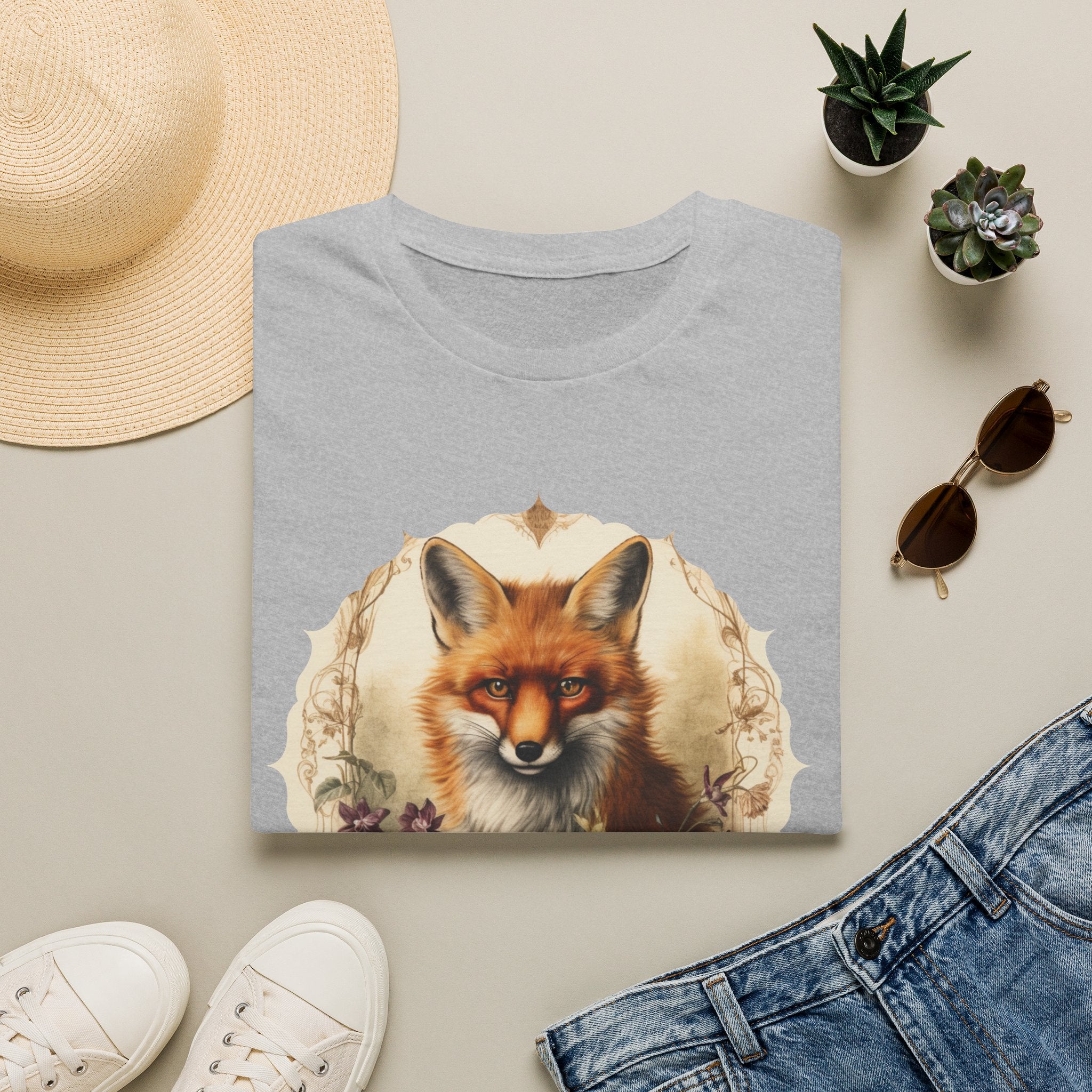 Fox Portrait T‑Shirt — Vintage Woodland Fox Graphic Tee