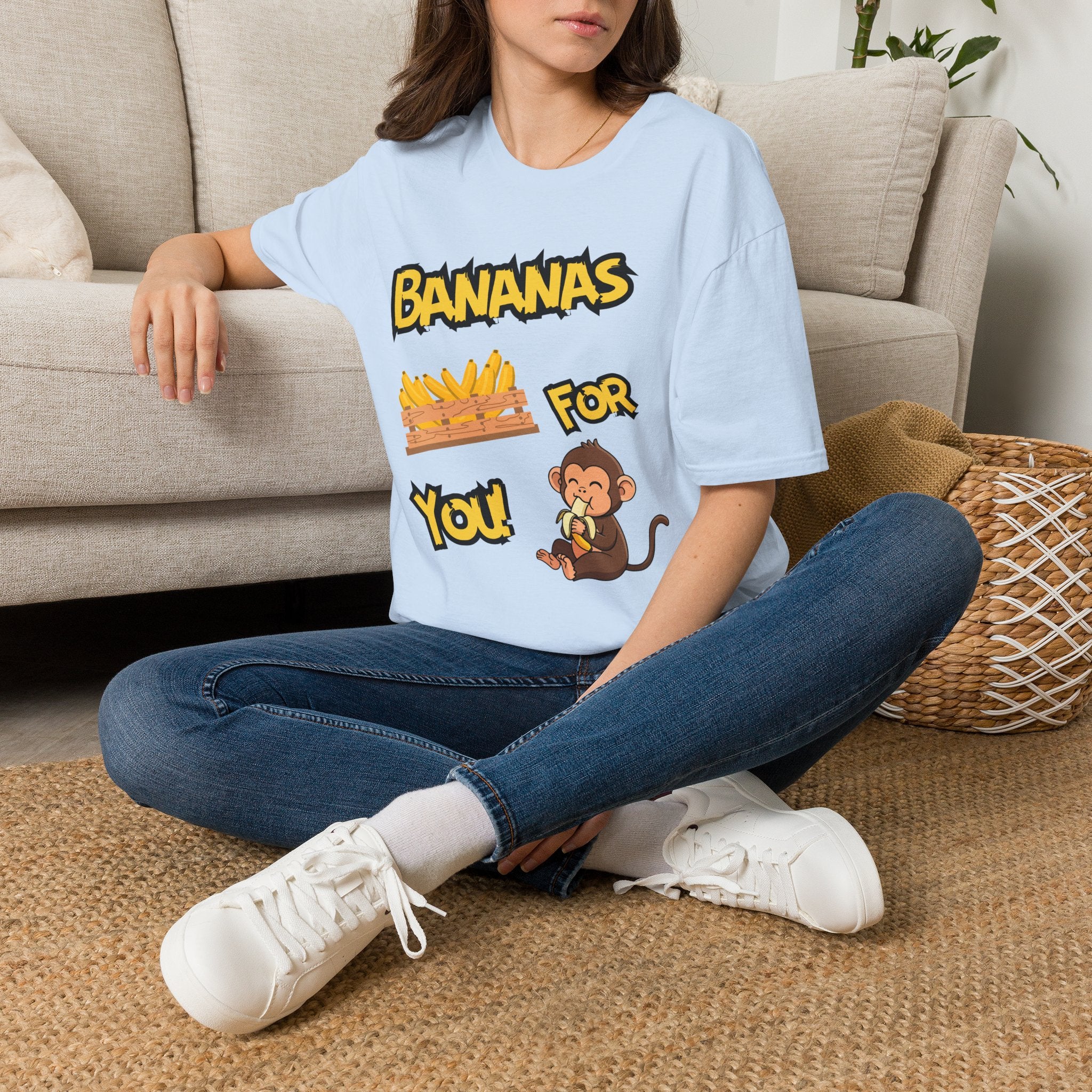 Bananas For You T-Shirt — Cute Monkey & Banana Crate Graphic Tee