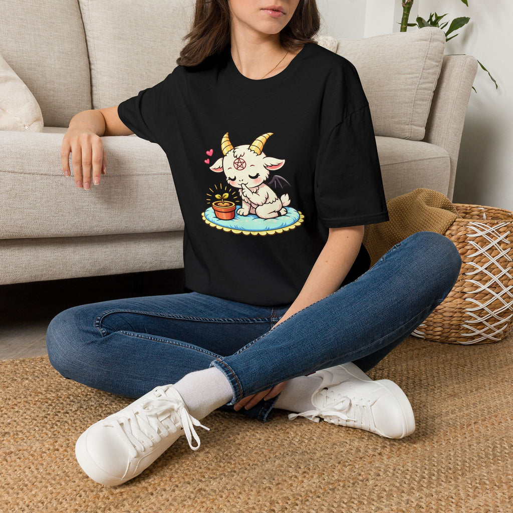 Cute Occult Baby Baphomet – Kawaii Little Bphomet Graphic Tee, Unisex Softstyle T-Shirt