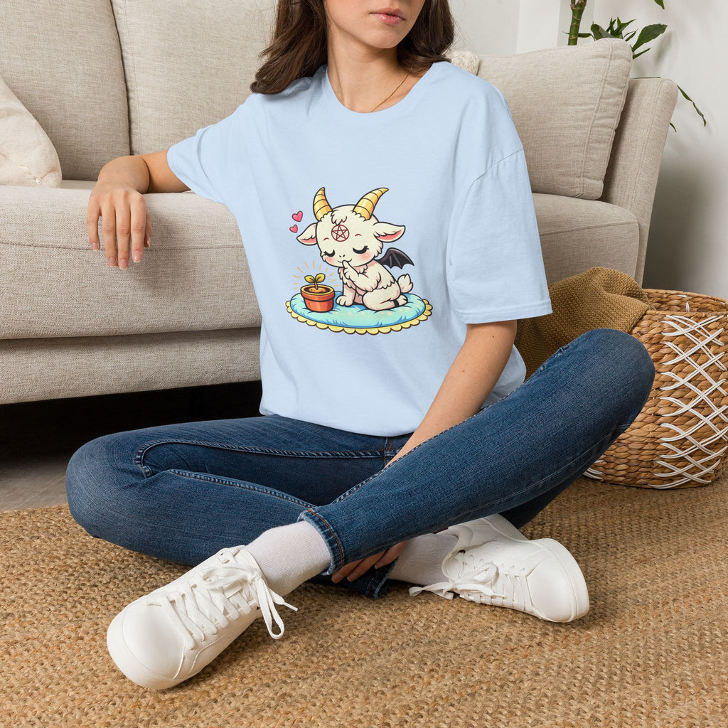 Cute Occult Baby Baphomet – Kawaii Little Bphomet Graphic Tee, Unisex Softstyle T-Shirt
