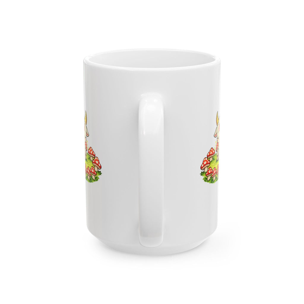 Cute Occult Baphomet Mug – Kawaii Dark Fantasy Mushroom Circle Design, Ceramic Mug, (11oz, 15oz)