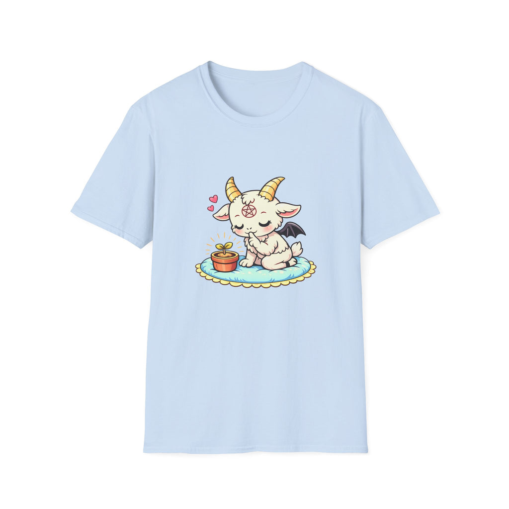 Cute Occult Baby Baphomet – Kawaii Little Bphomet Graphic Tee, Unisex Softstyle T-Shirt