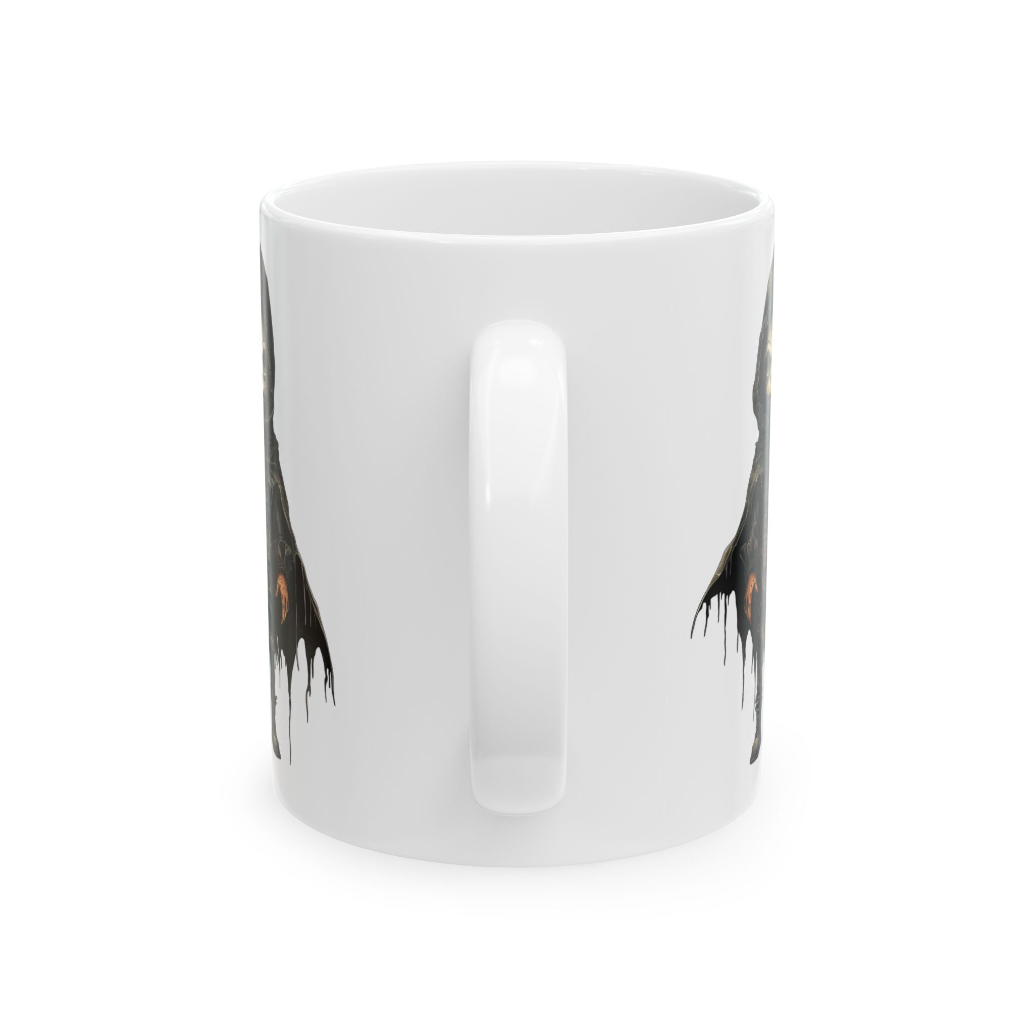 Cute Gothic Grim Reaper Doll Mug – Dark Fantasy Skeleton Character with Hooded Cloak, Ceramic Mug, (11oz, 15oz)