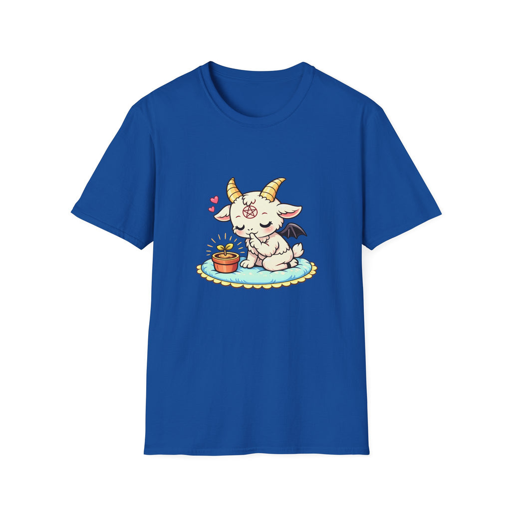 Cute Occult Baby Baphomet – Kawaii Little Bphomet Graphic Tee, Unisex Softstyle T-Shirt