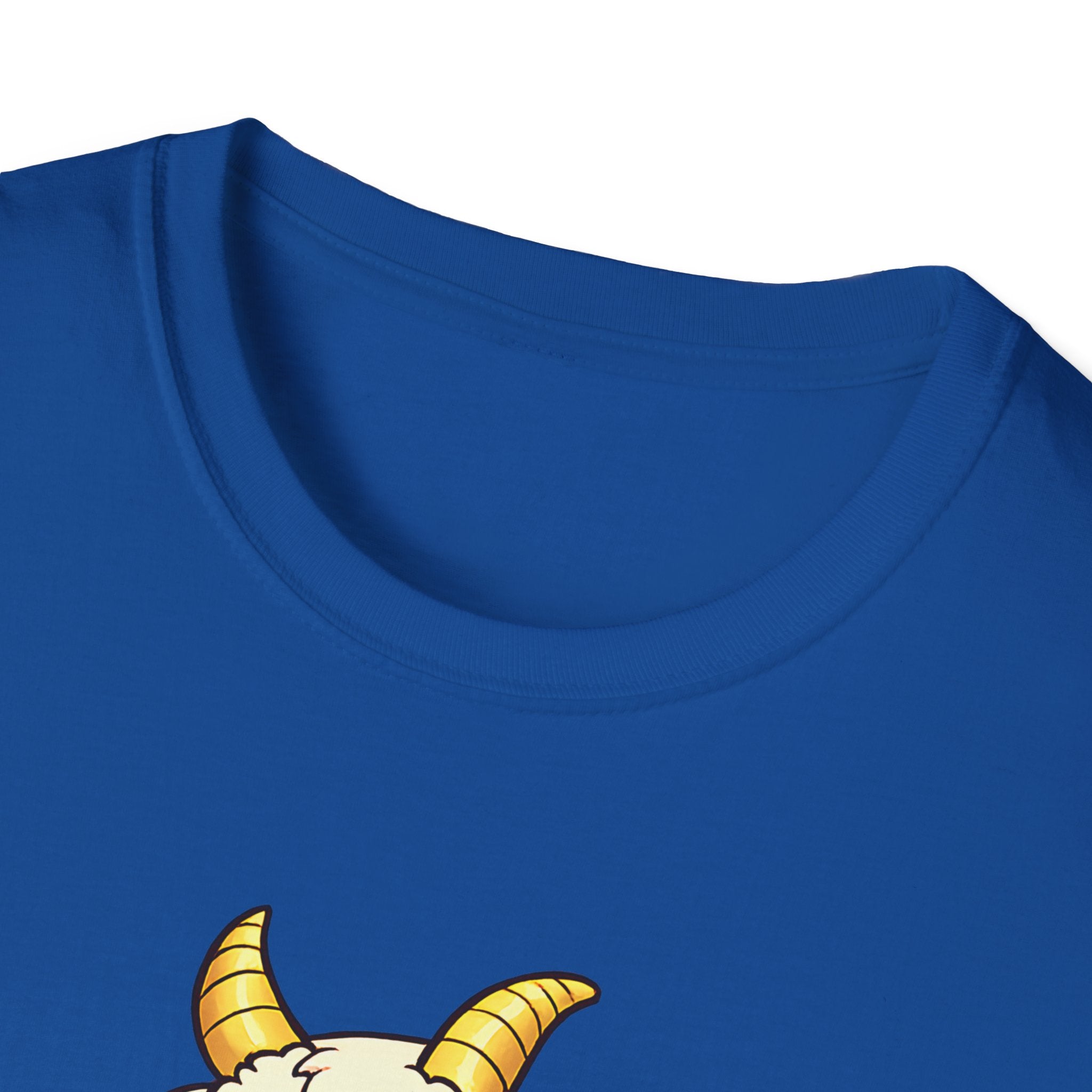Cute Occult Baby Goat T-Shirt – Kawaii Dark Fantasy Mushroom Circle Design, Unisex Softstyle T-Shirt